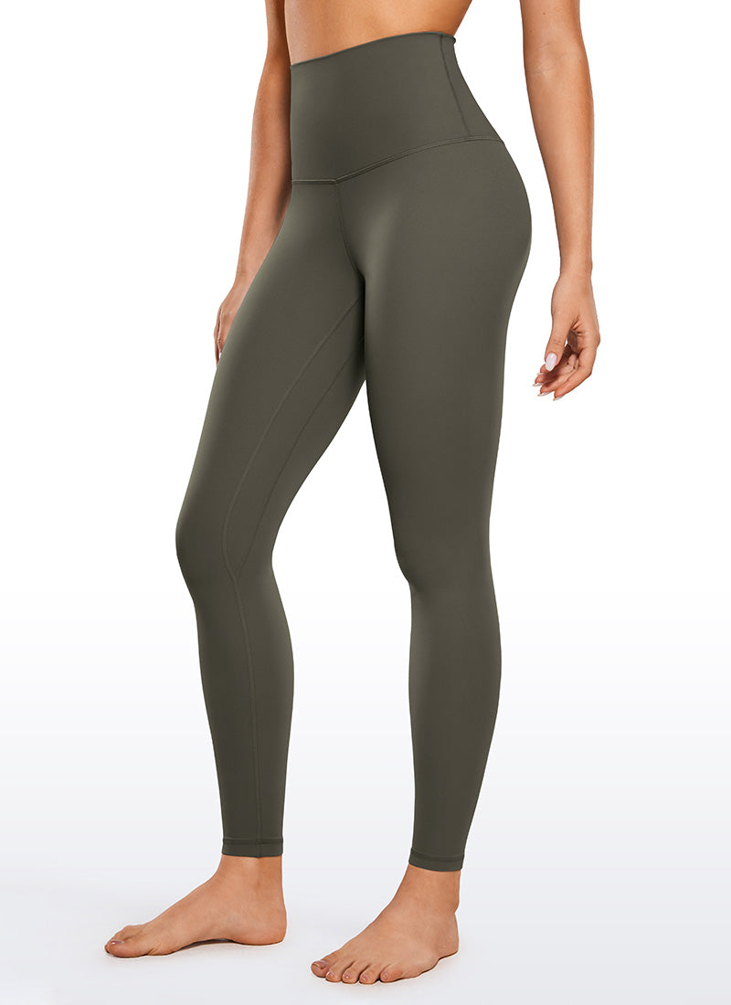 CRZ YOGA Pambabaeng Yoga Super High Waist Butterluxe Yoga Leggings 28'' Light Army Green
