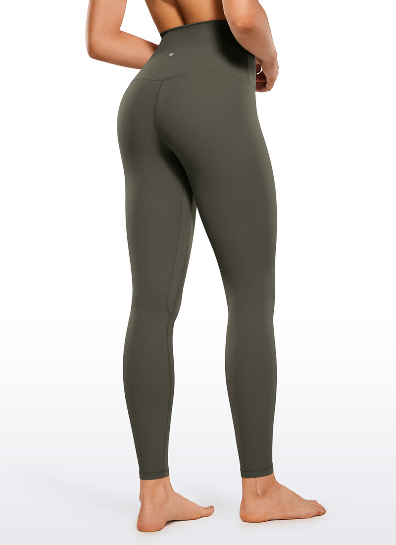 CRZ YOGA Pambabaeng Yoga Super High Waist Butterluxe Yoga Leggings 28'' Light Army Green