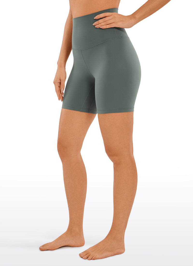 CRZ YOGA Pambabaeng Yoga Super High Waist Butterluxe Shorts na 6'' Grey Sage