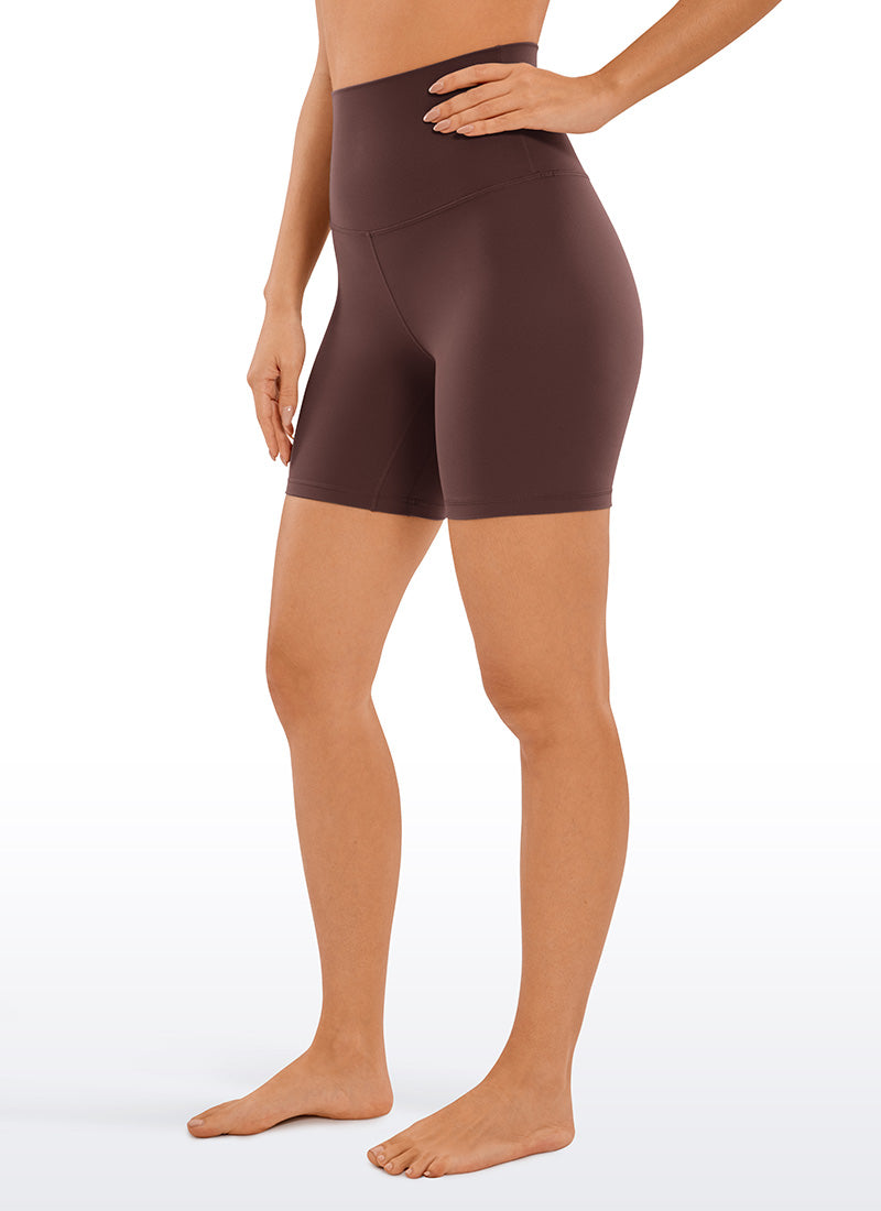 CRZ YOGA Pambabaeng Yoga Super High Waist Butterluxe Shorts na 6'' na Kulay Taupe