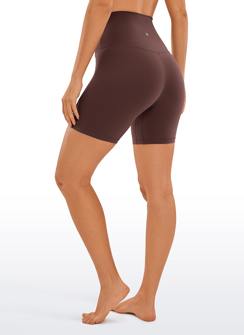 CRZ YOGA Pambabaeng Yoga Super High Waist Butterluxe Shorts na 6'' na Kulay Taupe