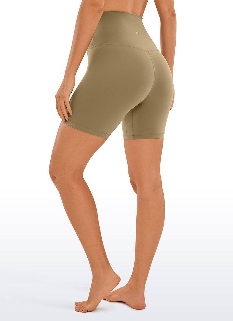 CRZ YOGA Women's Yoga Super High Waist Butterluxe Shorts 6'' Soul Brown