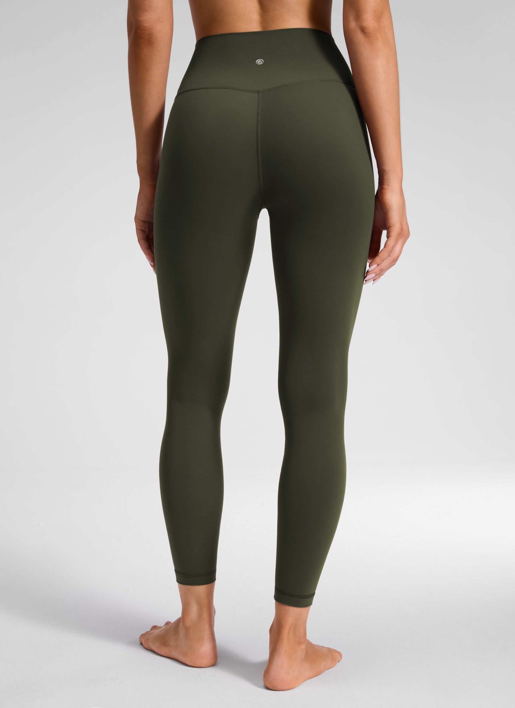 CRZ YOGA Mataas na Sapatos para sa Kababaihan Butterluxe Yoga Leggings 25'' V Cross Waist na Olive Green