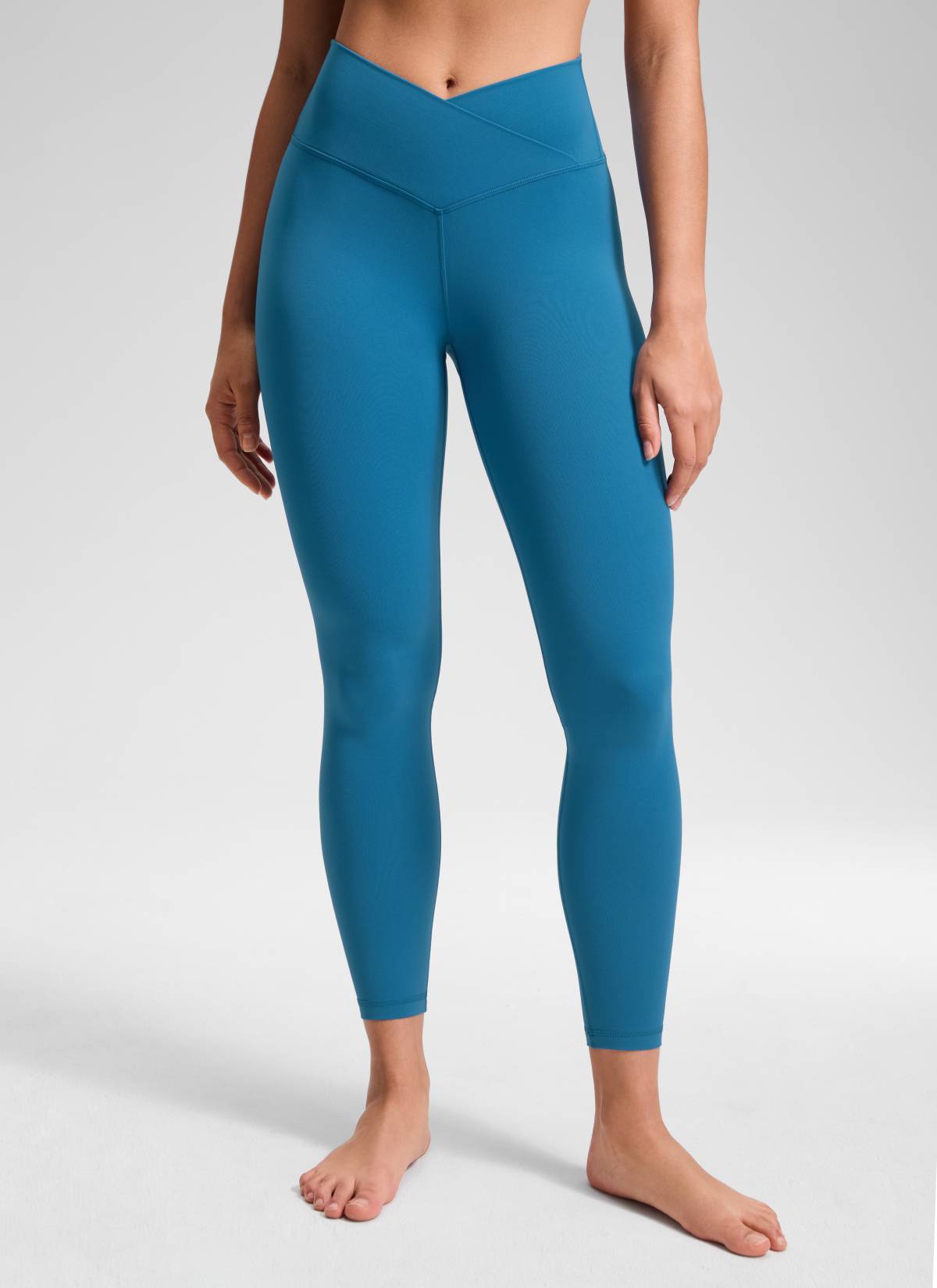 CRZ YOGA Mataas na Sapatos para sa Kababaihan Butterluxe Yoga Leggings 25'' V Cross Waist Super-sonic Blue
