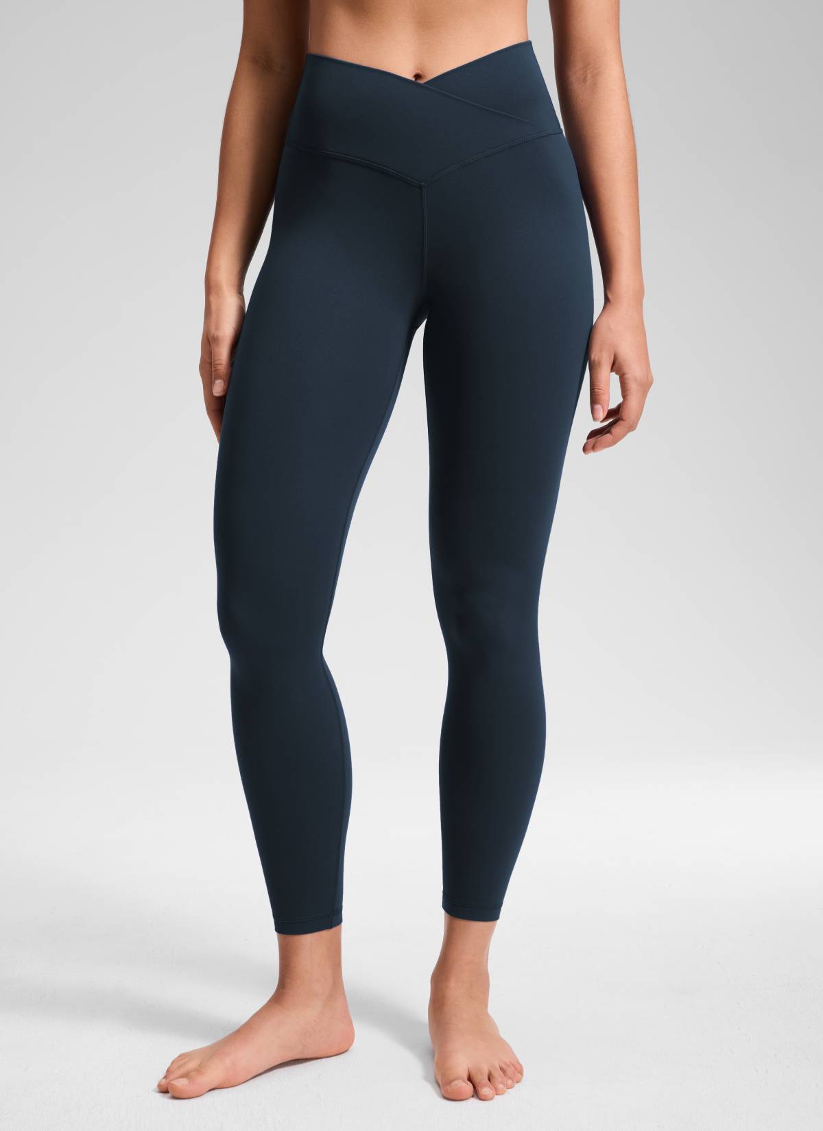 CRZ YOGA Mataas na Sapatos para sa Kababaihan Butterluxe Yoga Leggings 25'' V Cross Waist True Navy
