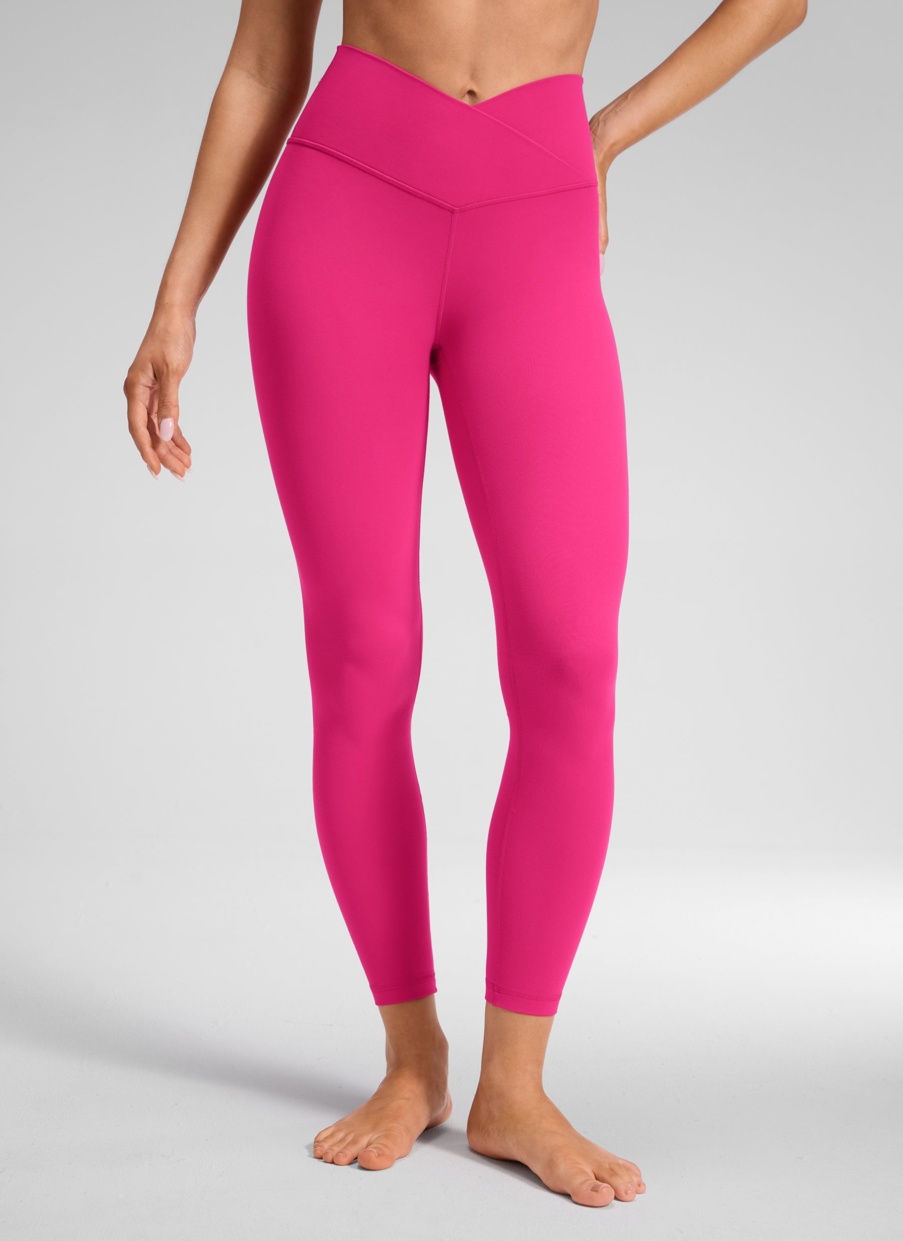 CRZ YOGA Mataas na Sapatos para sa Kababaihan Butterluxe Yoga Leggings 25'' V Cross Waist Granita Pink
