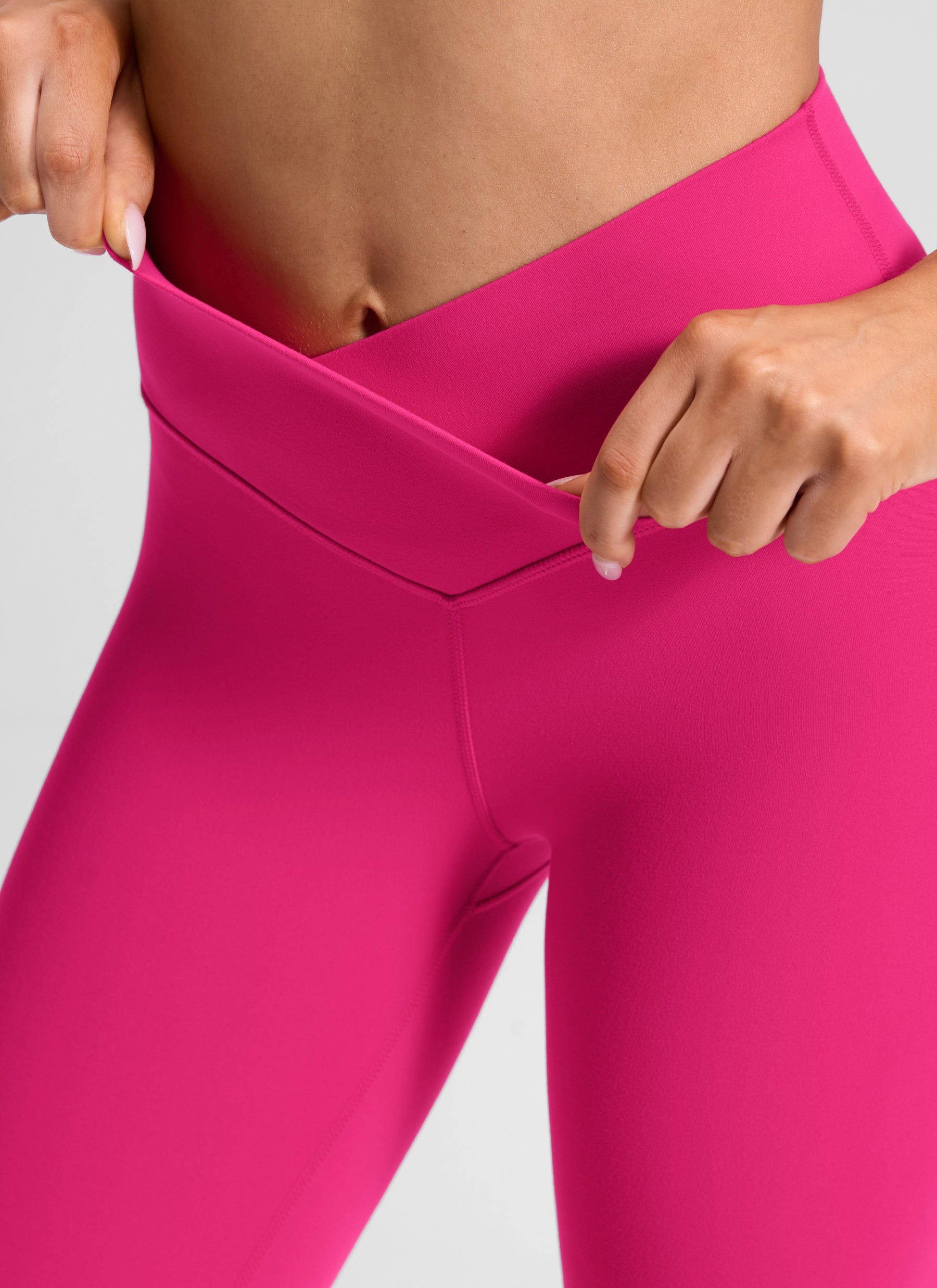 CRZ YOGA Mataas na Sapatos para sa Kababaihan Butterluxe Yoga Leggings 25'' V Cross Waist Granita Pink