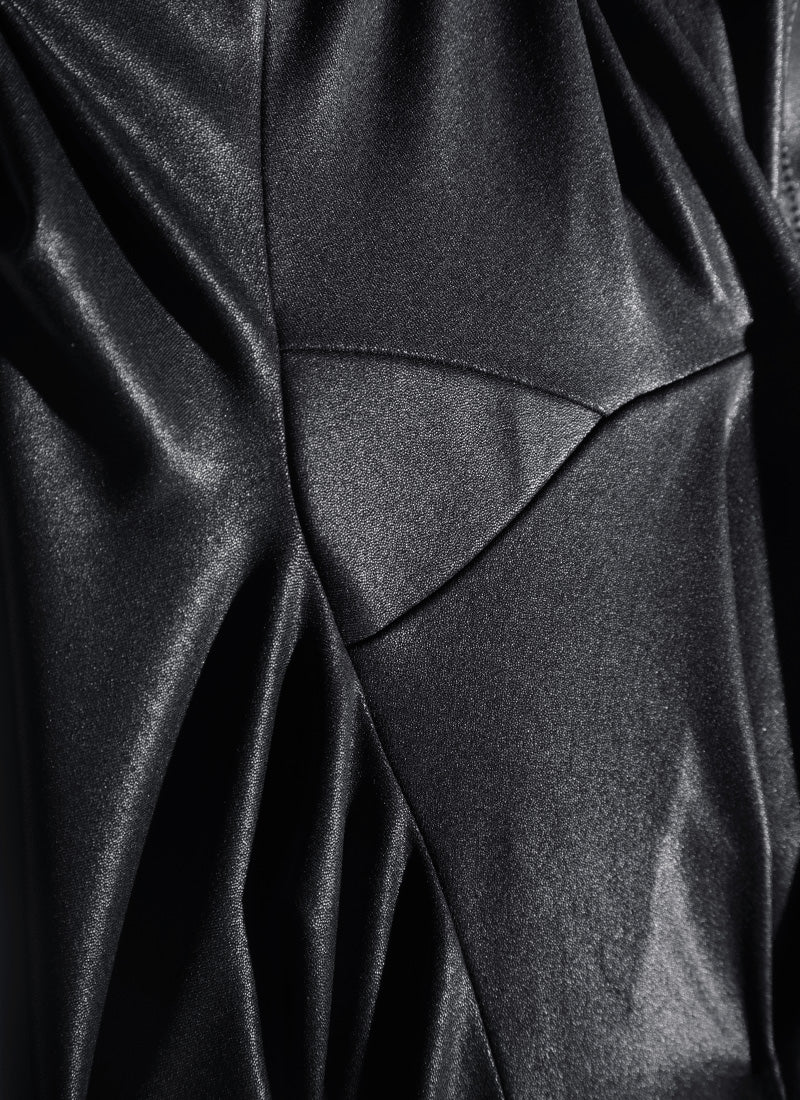 CRZ YOGA Babae Butterluxe Matte na Pekeng Katad na Walang Tahi sa Harap na Leggings 26.5'' Itim na Klasikong Katad