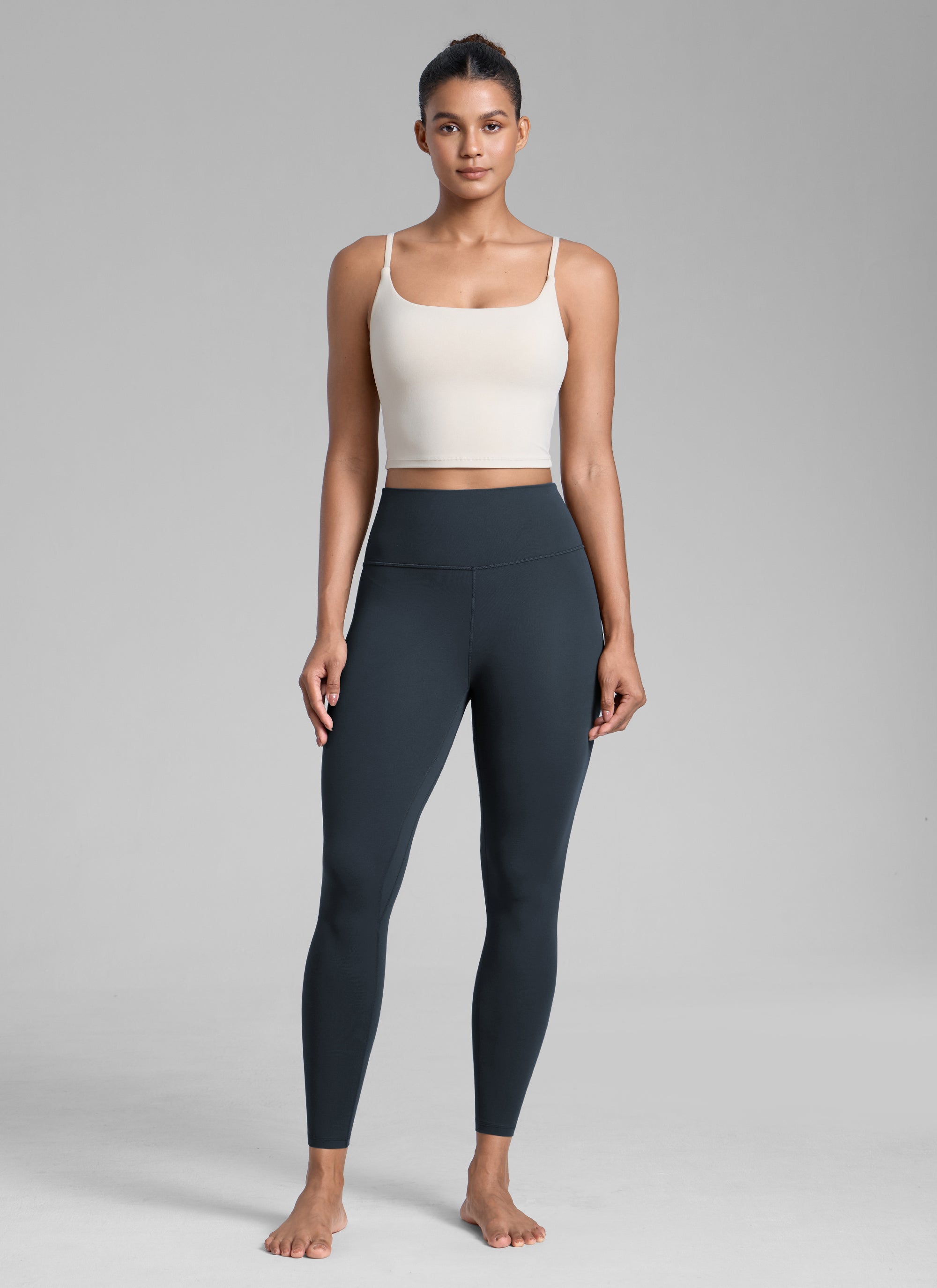 CRZ YOGA Pambabaeng Pag-eehersisyo Mataas na Pagtaas Butterlift Yoga Leggings 25'' Tunay na Asul