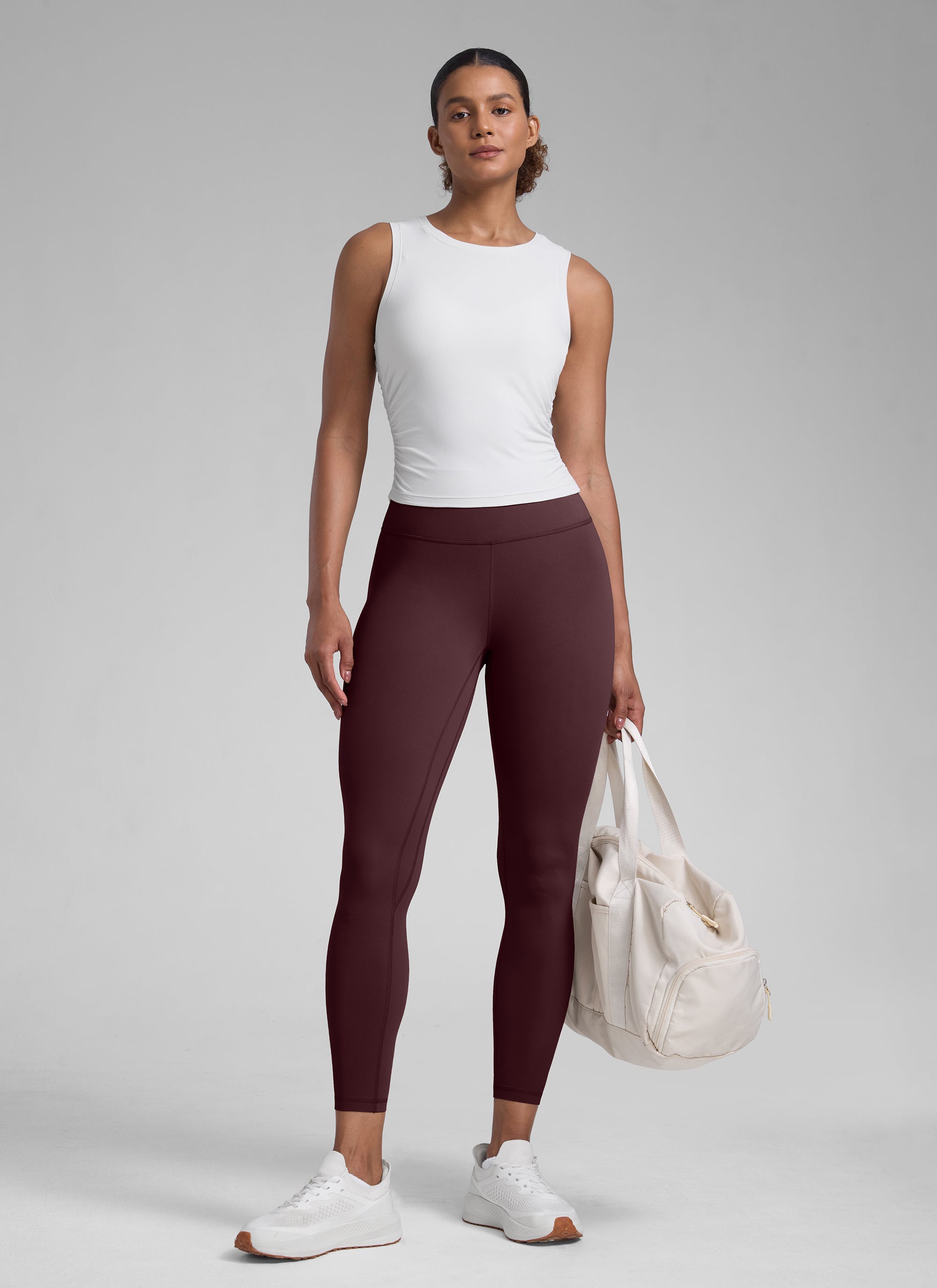 CRZ YOGA Pambabaeng Pag-eehersisyo Mataas na Pagtaas Butterlift Yoga Leggings 25'' Hinog na Plum
