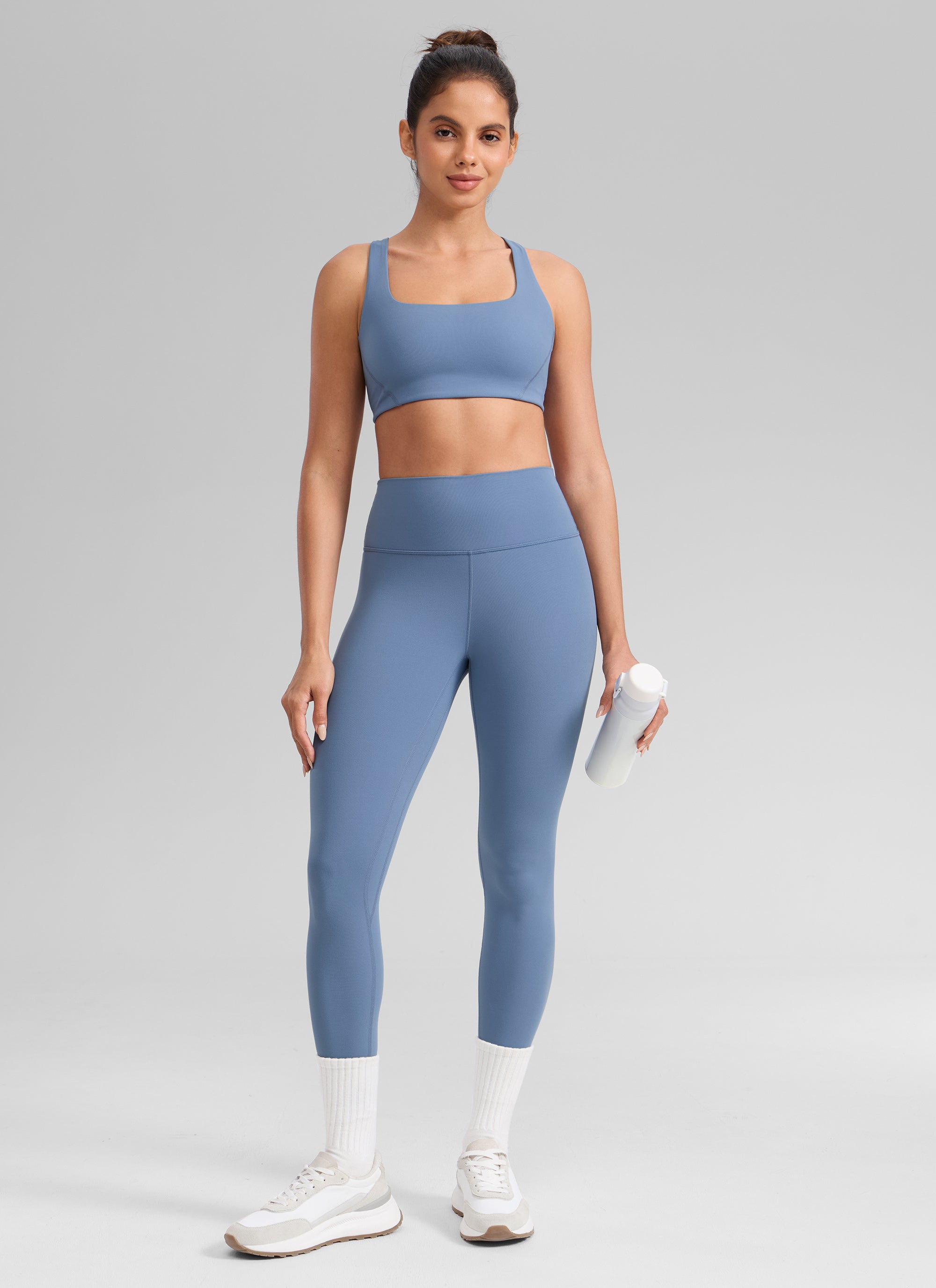 CRZ YOGA Pambabaeng Pag-eehersisyo Mataas na Pagtaas Butterlift Yoga Leggings na 25'' na Hugasan na Denim