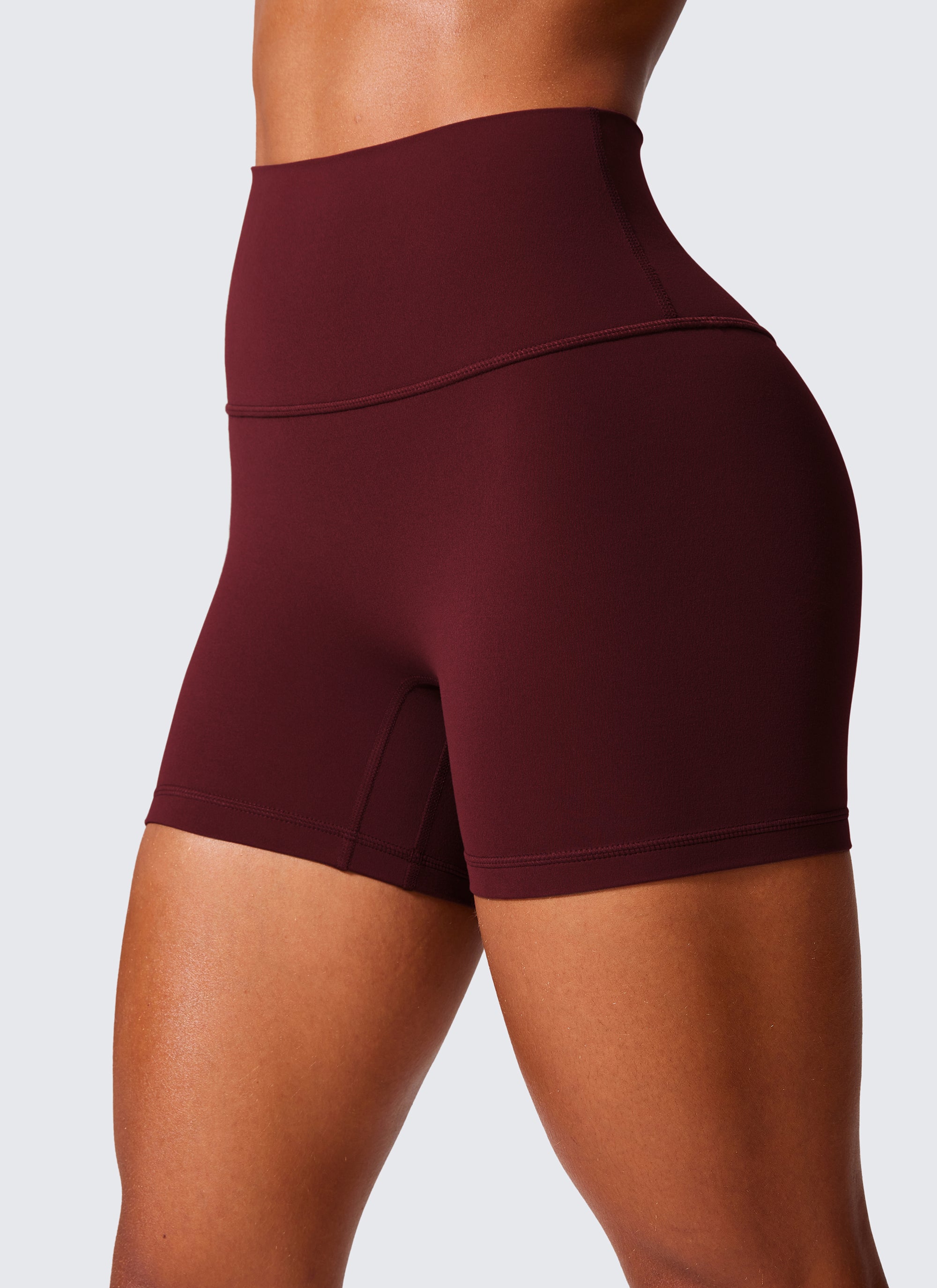 CRZ YOGA Pambabae Butterlift Scrunch Butt Atheletic Workout Biker Shorts Pulang Merlot