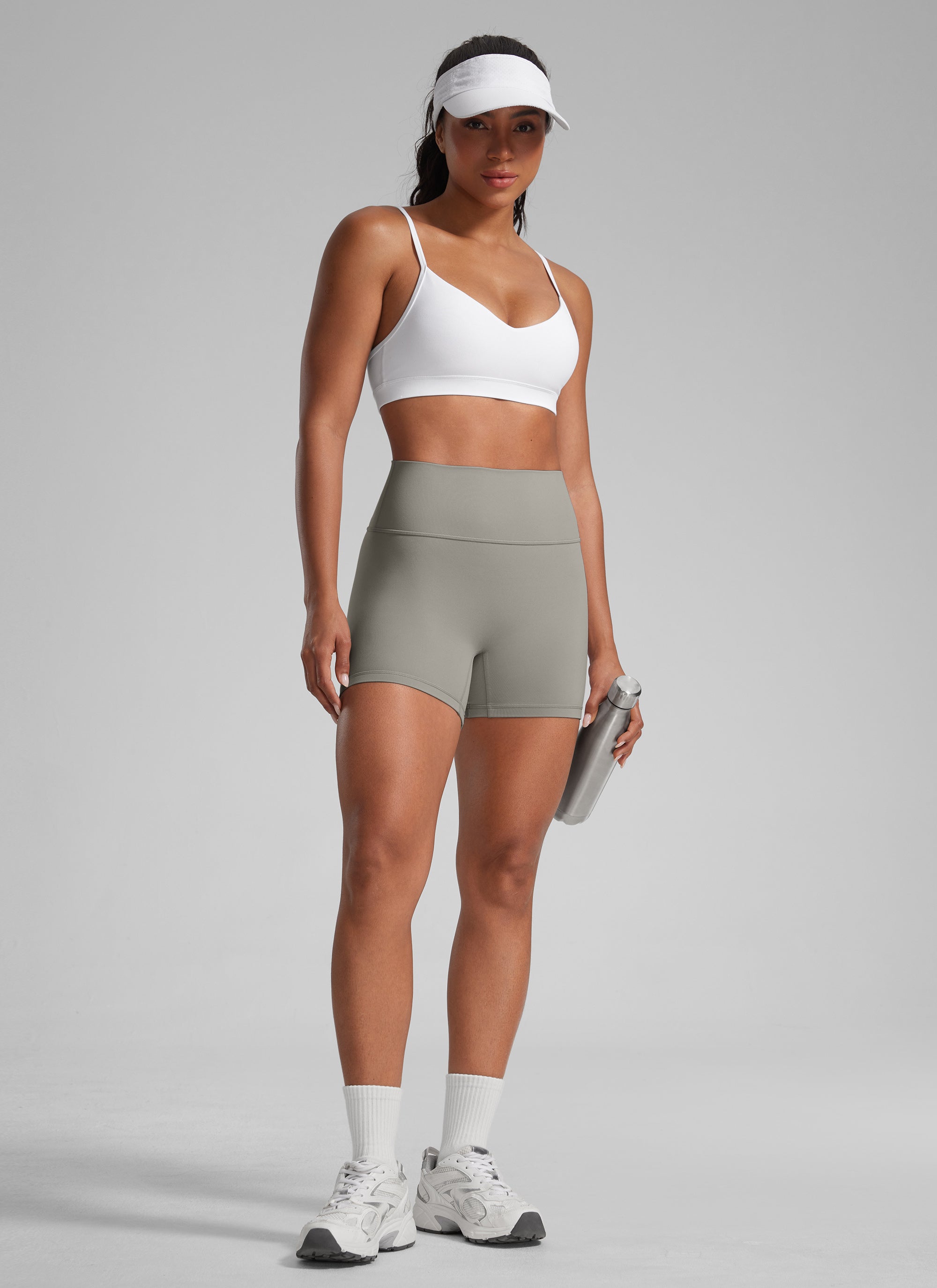 CRZ YOGA Pambabae Butterlift Scrunch Butt Atheletic Workout Biker Shorts Rocky Grey