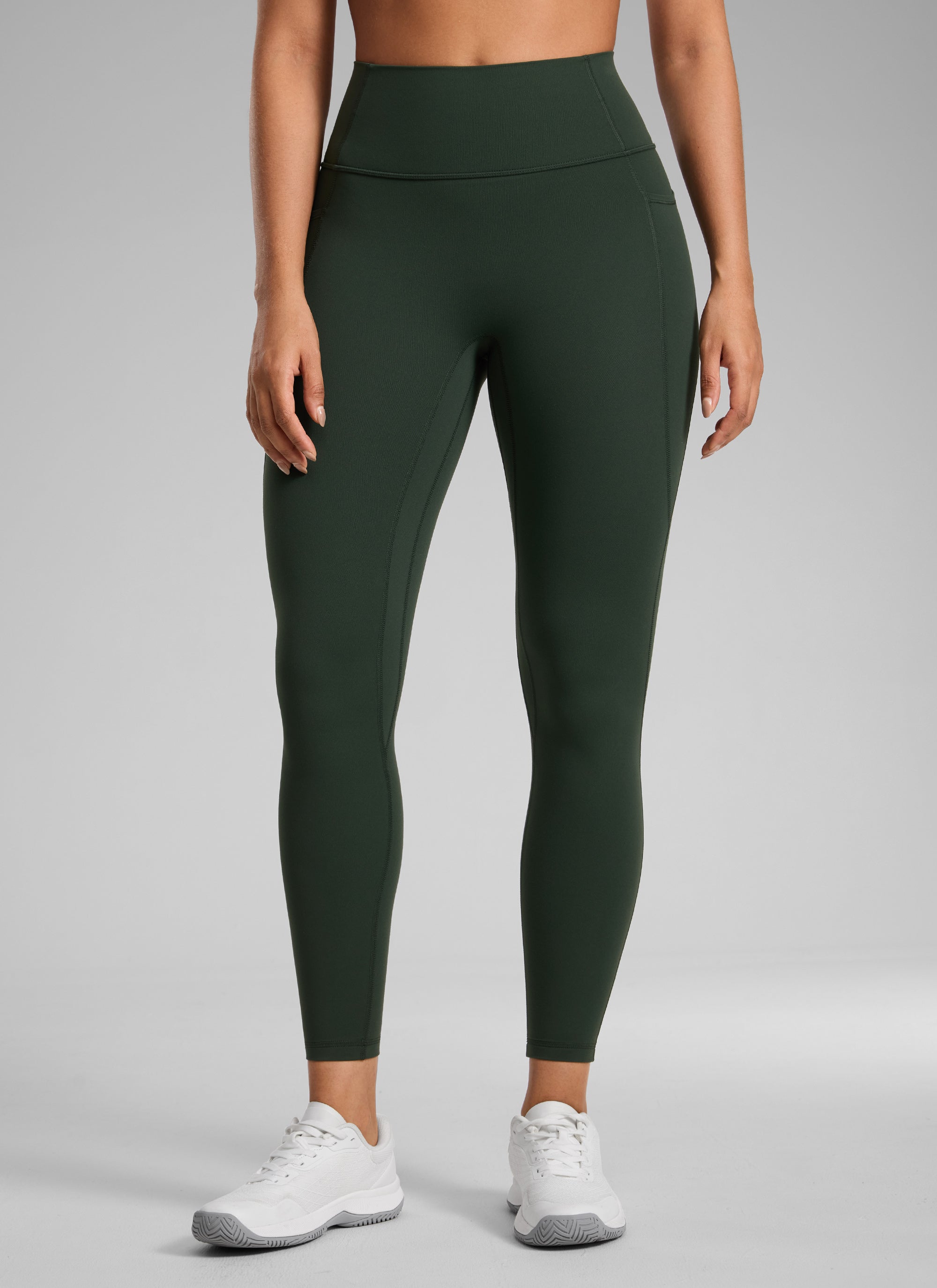 CRZ YOGA Pambabae Butterlift Mataas na Nakataas na Walang Tahi sa Harap na Pocket Legging Legend Green