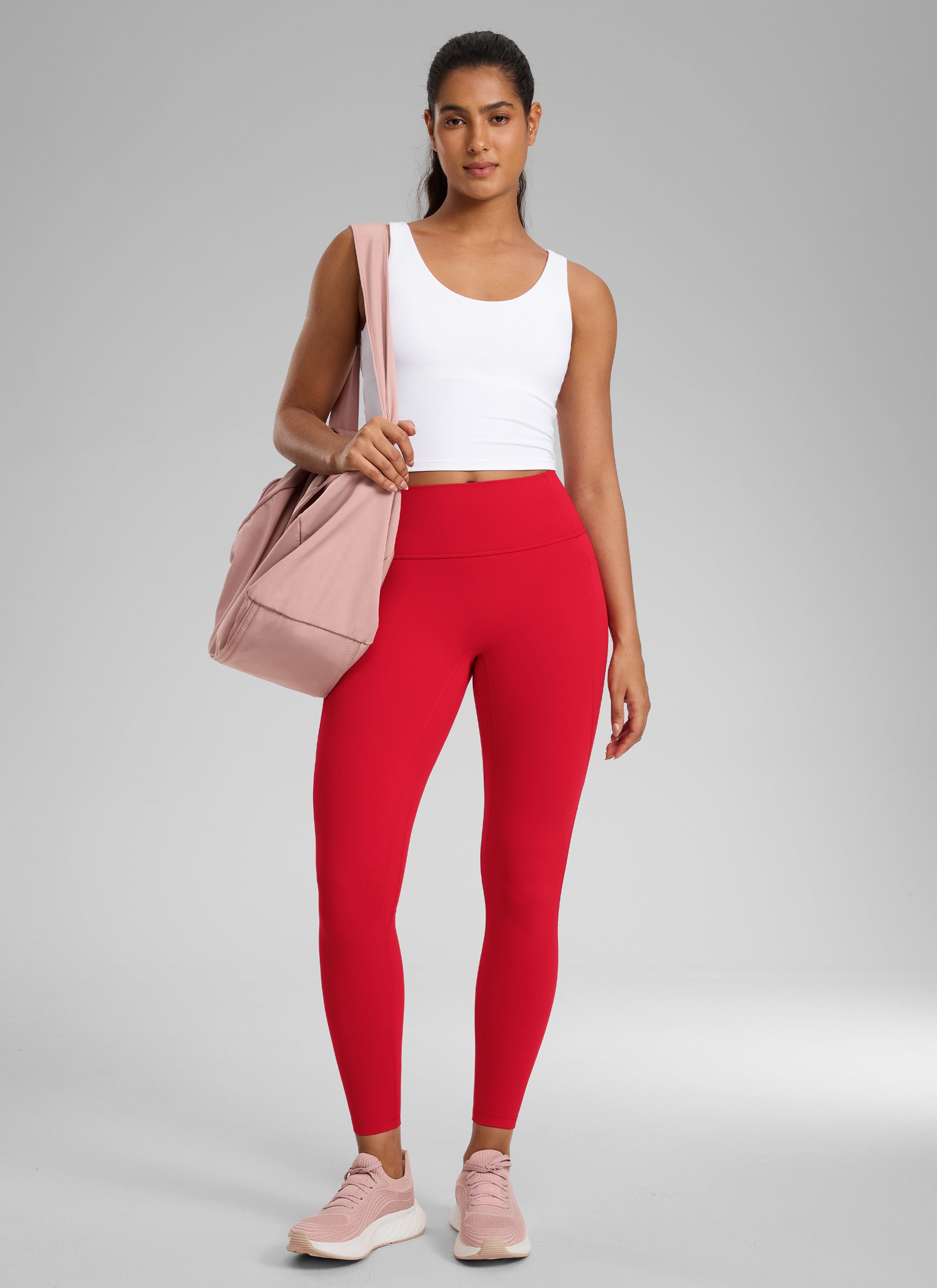 CRZ YOGA Pambabae Butterlift High Rise No Front Seam Pocket Legging Aurora Red
