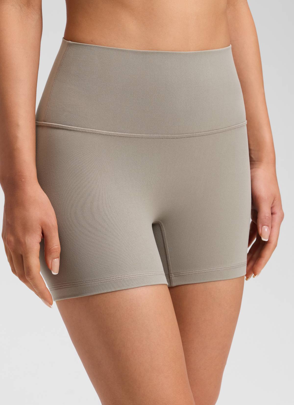 CRZ YOGA Pambabae Butterluxe Yoga High Rise No Front Seam Shorts 4'' Warm Ash Grey