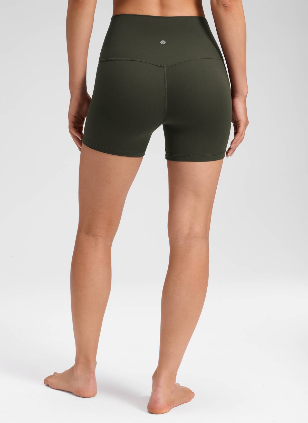 CRZ YOGA Pambabae Butterluxe Yoga High Rise No Front Seam Shorts 4'' Olive Green