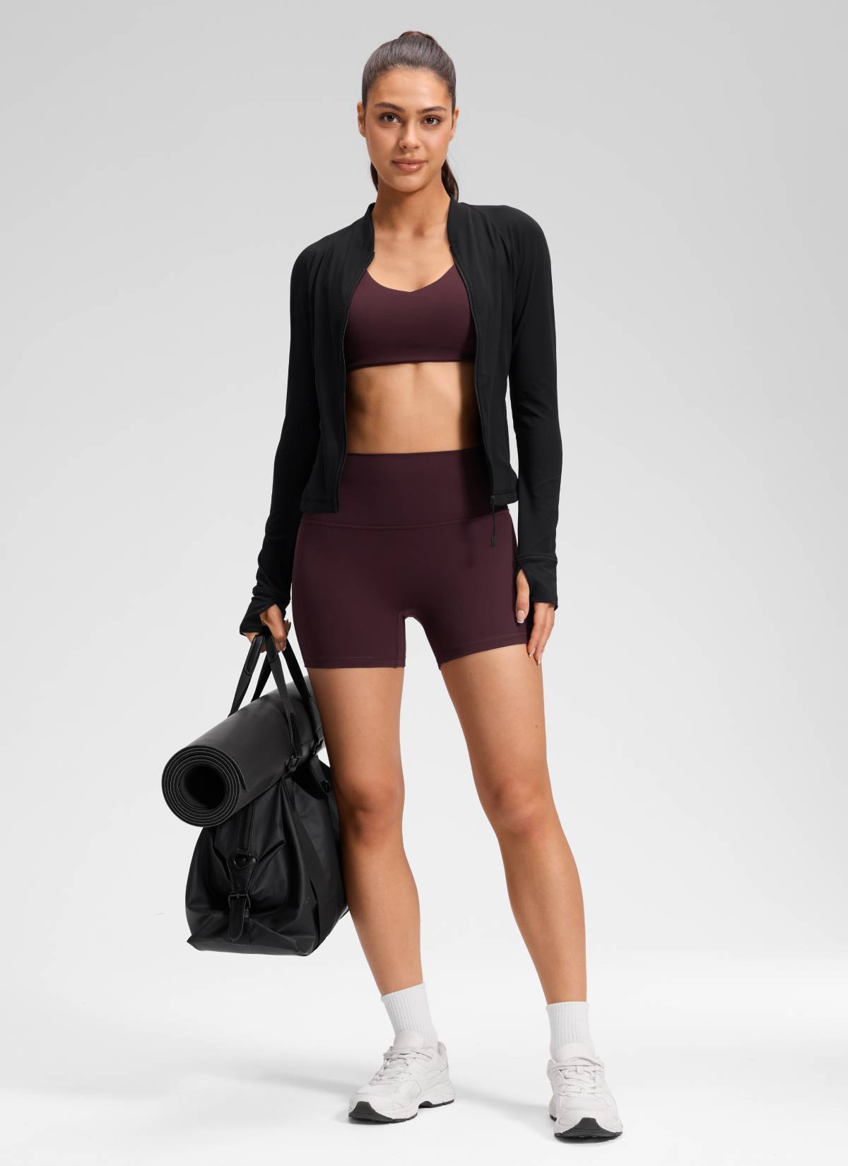 CRZ YOGA Pambabae Butterluxe Yoga High Rise No Front Seam Shorts 4'' Hinog na Plum
