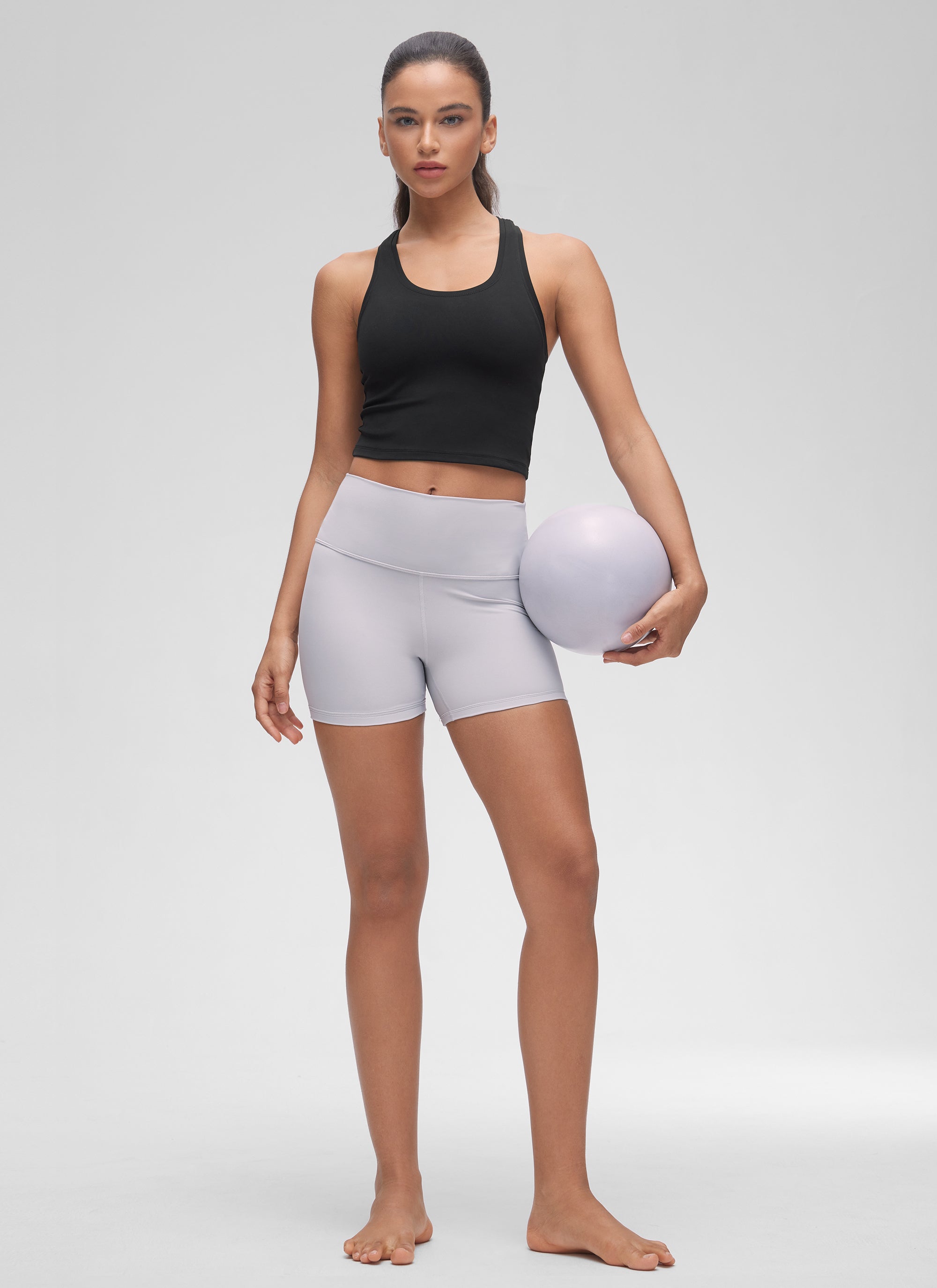 CRZ YOGA Pambabae Butterluxe Scoop Neck Racerback Cropped Lounge Yoga Tank Itim