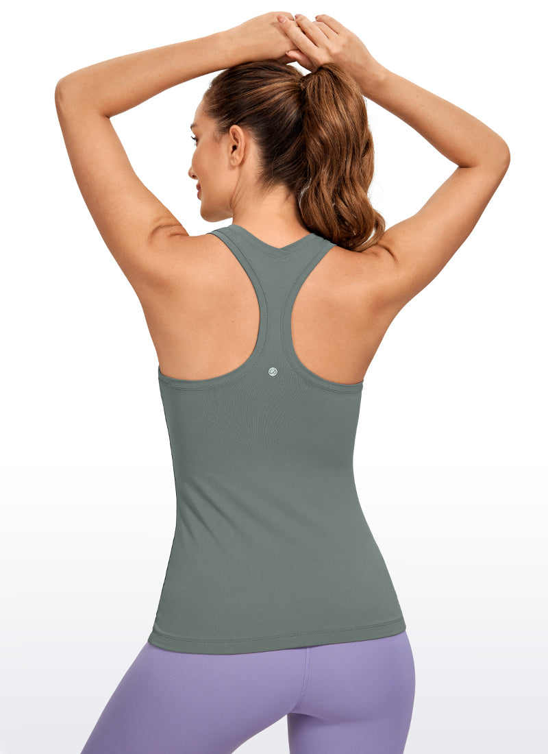 CRZ YOGA Pambabaeng Yoga Slim Fit Tops Butterluxe Tank Racerback Grey Sage
