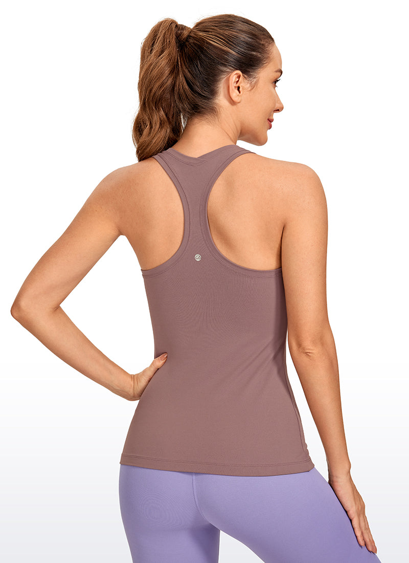 CRZ YOGA Pambabaeng Yoga Slim Fit Tops Butterluxe Tank Racerback Mauve