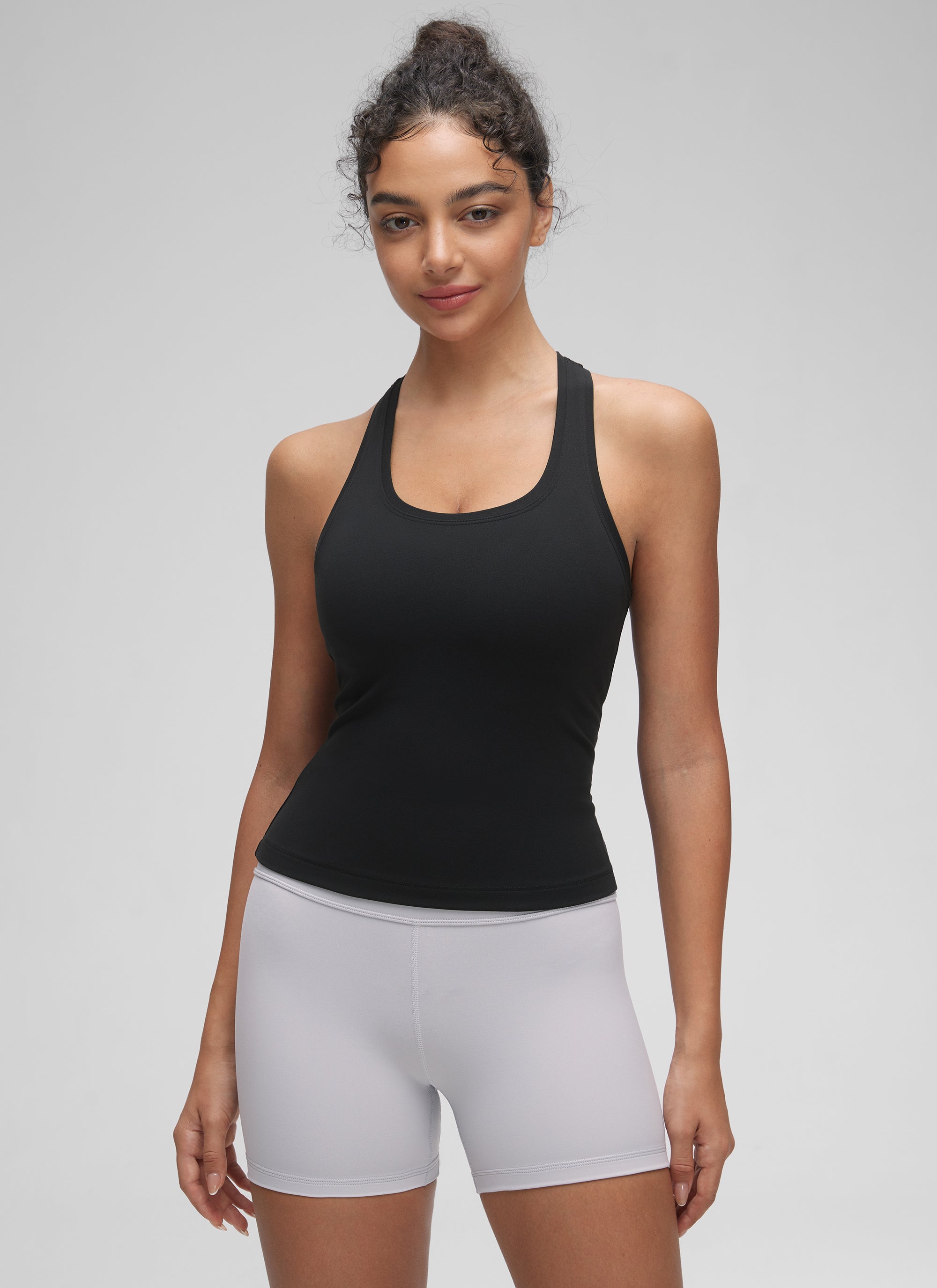 CRZ YOGA Pambabaeng Yoga Masikip na Kasuotan Butterluxe Crewneck Tank Top Racerback Itim