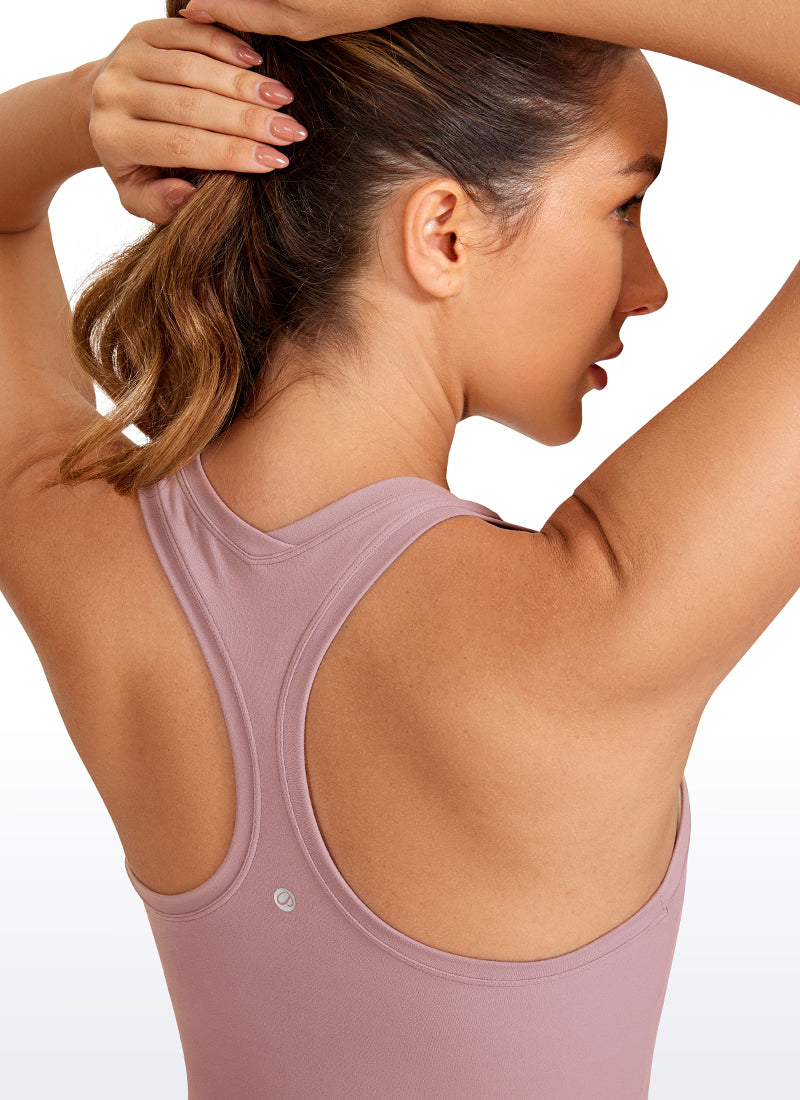 CRZ YOGA Pambabaeng Yoga Masikip na Kasuotan Butterluxe Crewneck Tank Top Racerback Rose na Mabangong Lila