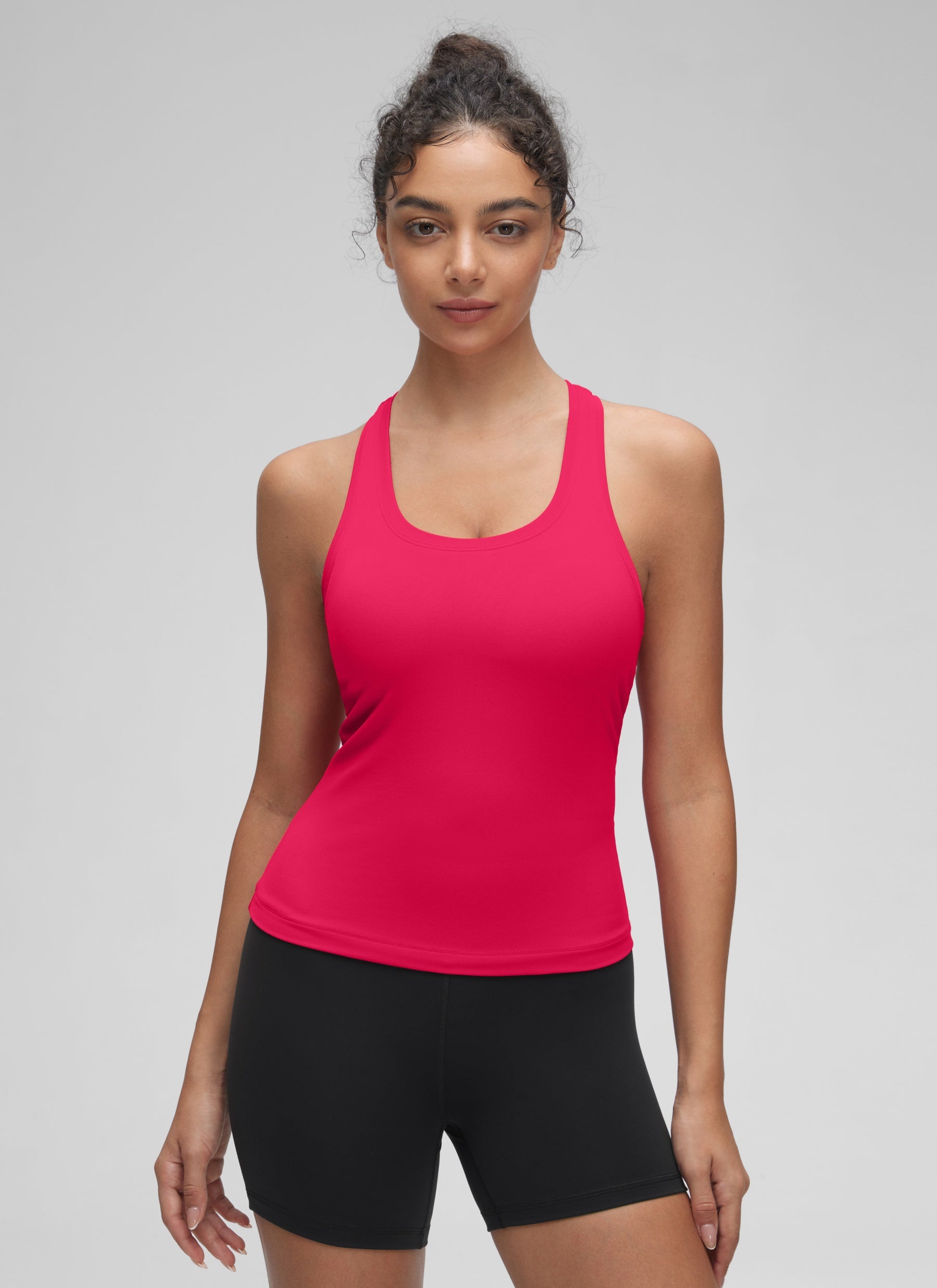 CRZ YOGA Pambabaeng Yoga Masikip na Kasuotan Butterluxe Crewneck Tank Top Racerback Viva Magenta