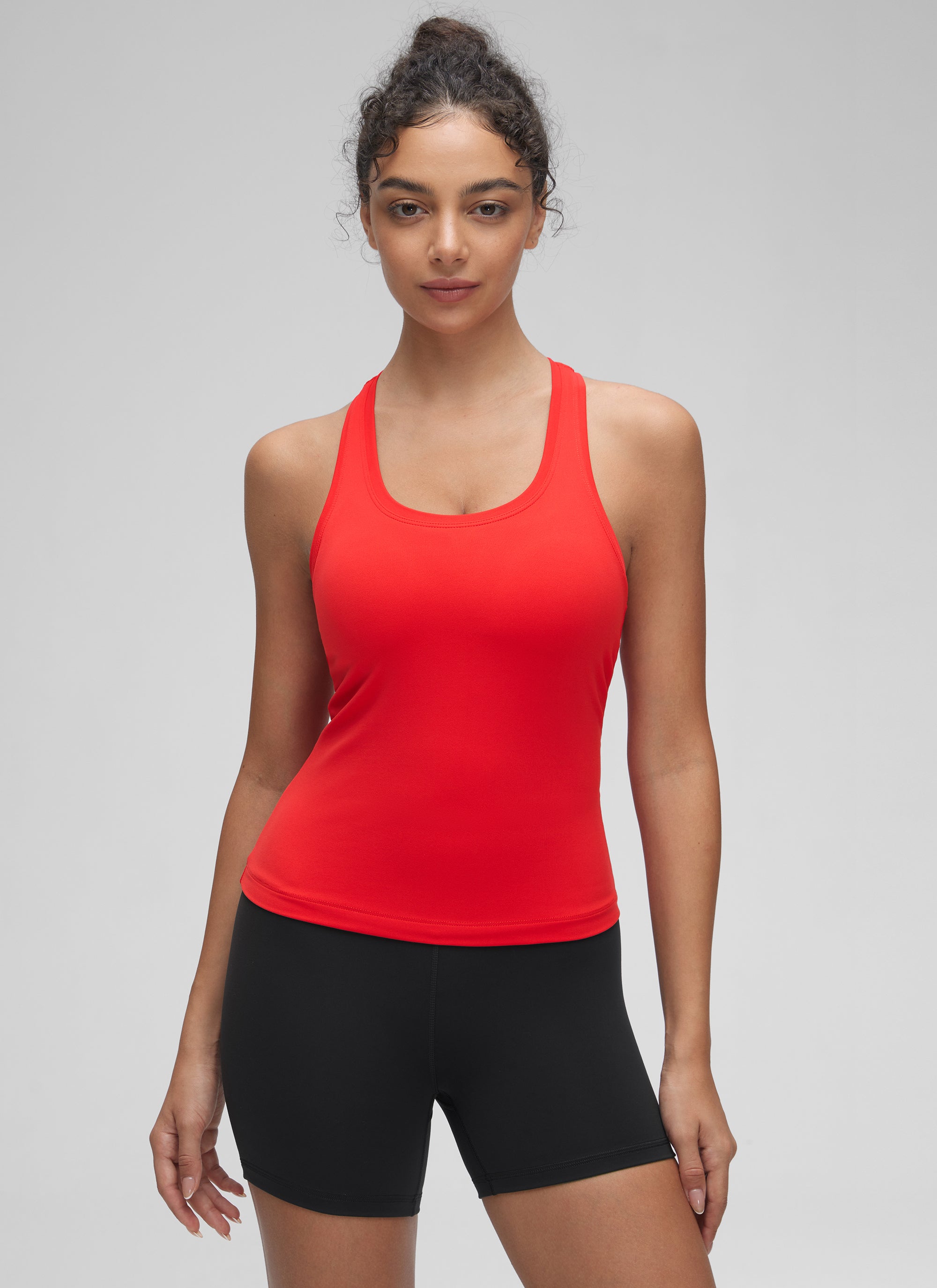 CRZ YOGA Pambabaeng Yoga Masikip na Kasuotan Butterluxe Crewneck Tank Top Racerback Madilim na Pula