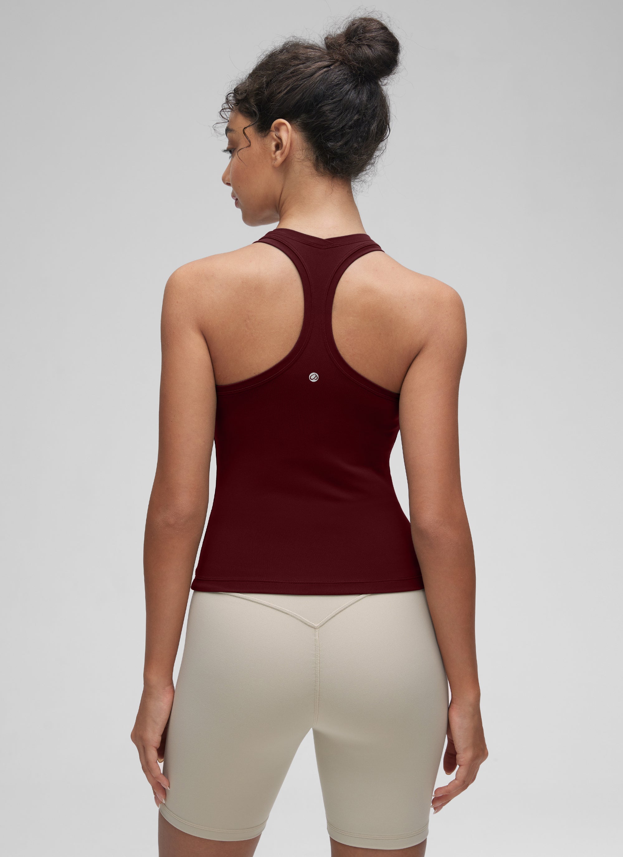 CRZ YOGA Pambabaeng Yoga Masikip na Kasuotan Butterluxe Crewneck Tank Top Racerback Pulang Merlot
