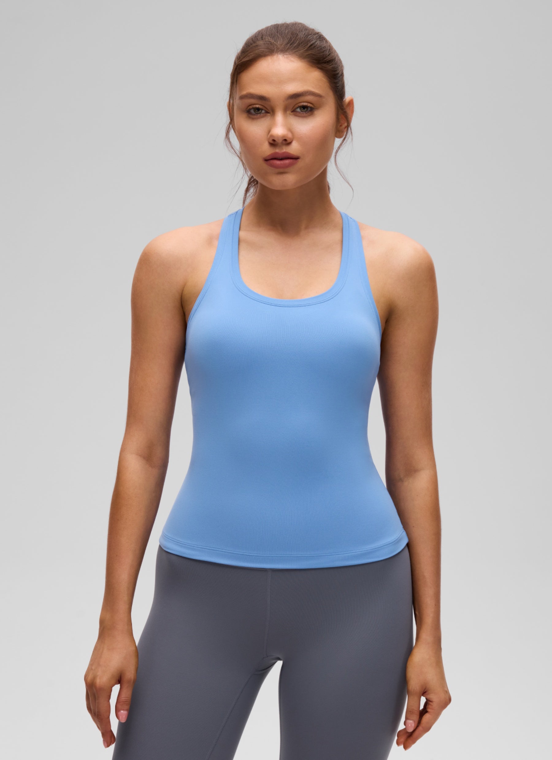 CRZ YOGA Pambabaeng Yoga Masikip na Kasuotan Butterluxe Crewneck Tank Top Racerback Party Blue