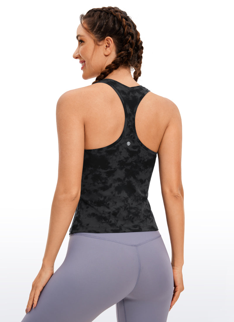 CRZ YOGA Pambabaeng Yoga Masikip na Kasuotan Butterluxe Crewneck Tank Top Racerback Tie Dye Smoke Ink