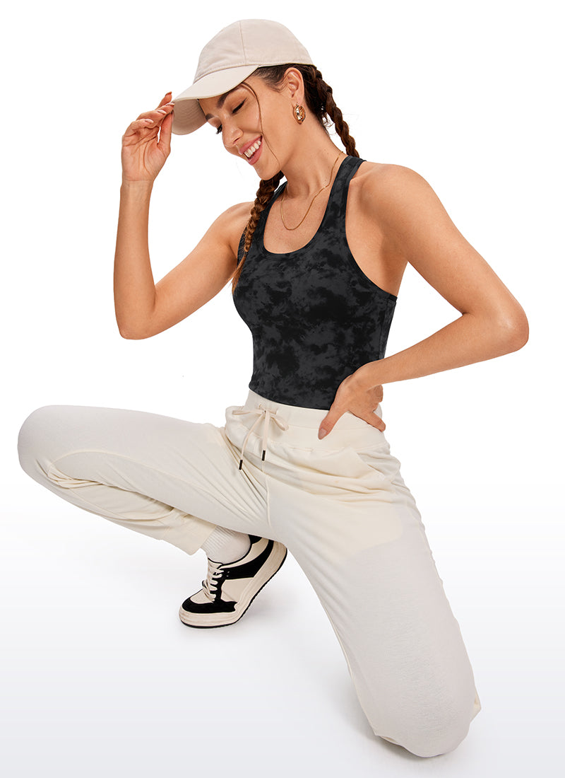 CRZ YOGA Pambabaeng Yoga Masikip na Kasuotan Butterluxe Crewneck Tank Top Racerback Tie Dye Smoke Ink