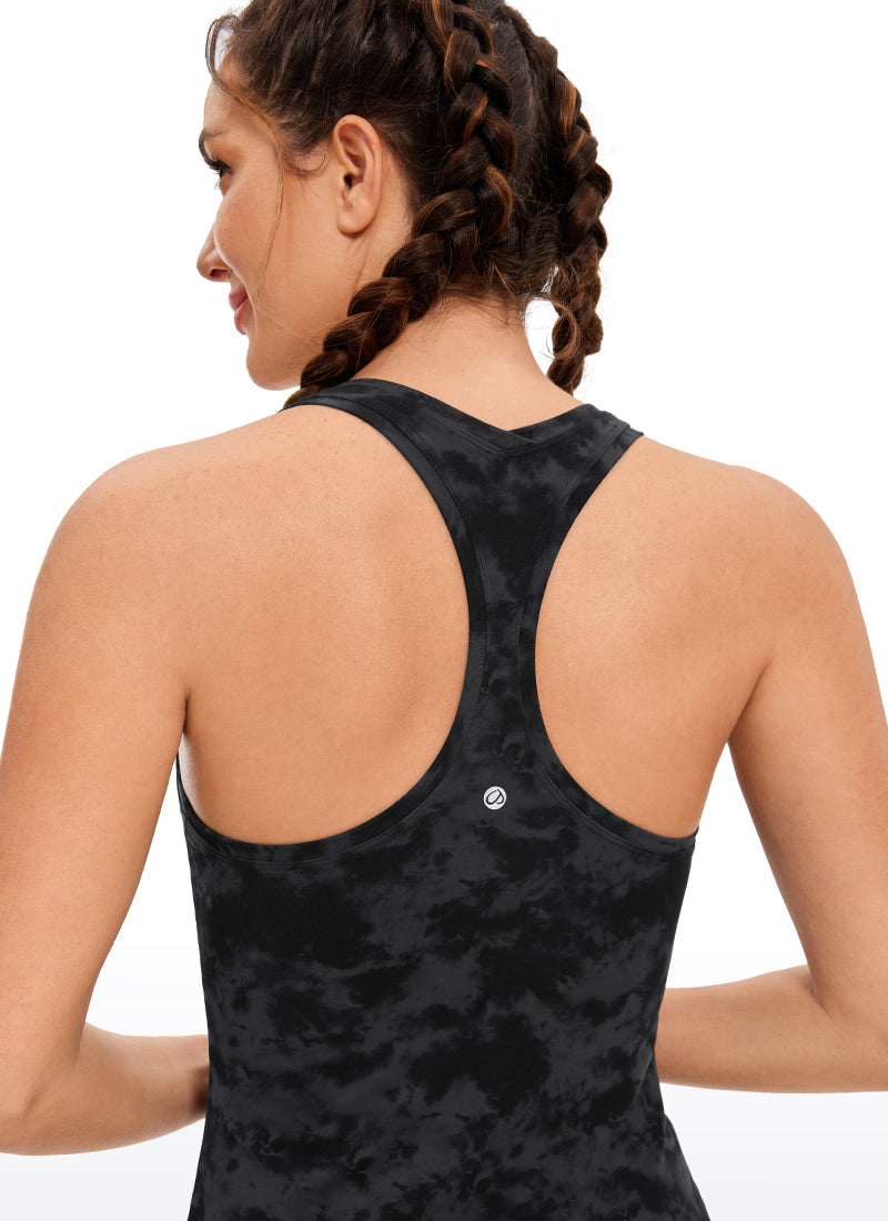 CRZ YOGA Pambabaeng Yoga Masikip na Kasuotan Butterluxe Crewneck Tank Top Racerback Tie Dye Smoke Ink