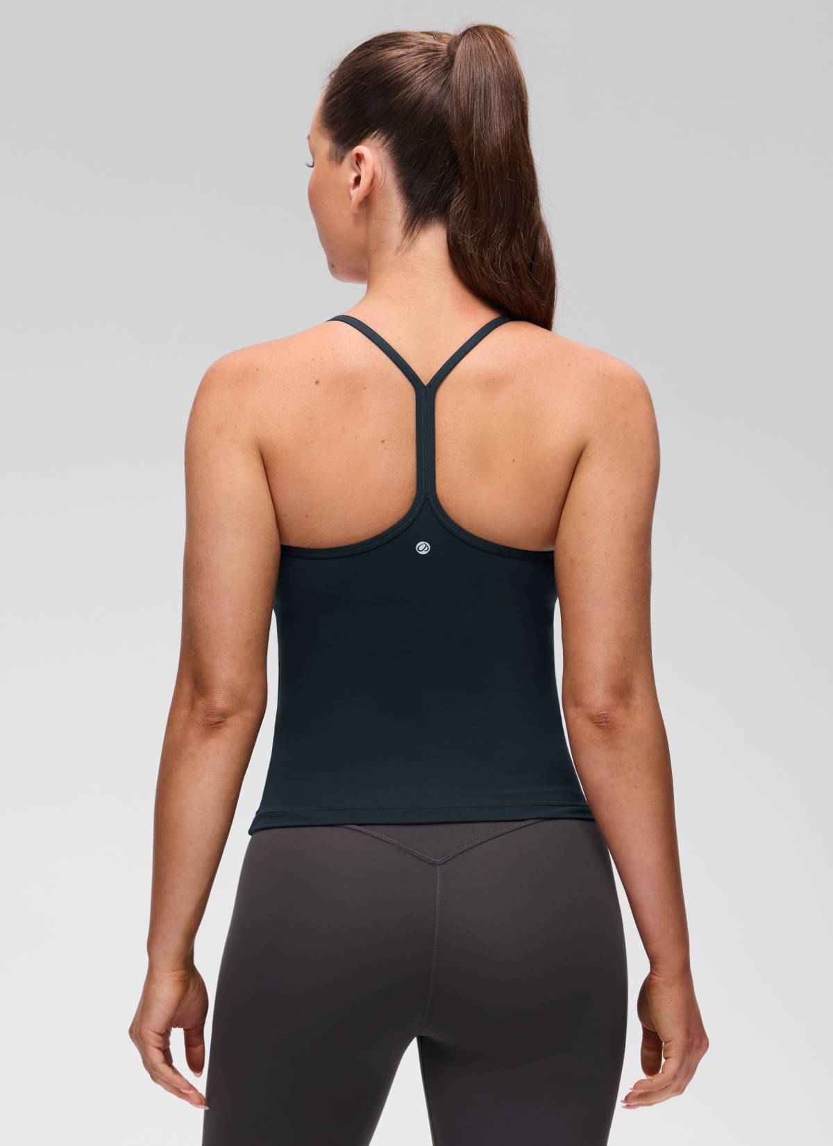 CRZ YOGA Women's Yoga Slim Fit Butterluxe Built-in Bra Tank Y Back True Navy