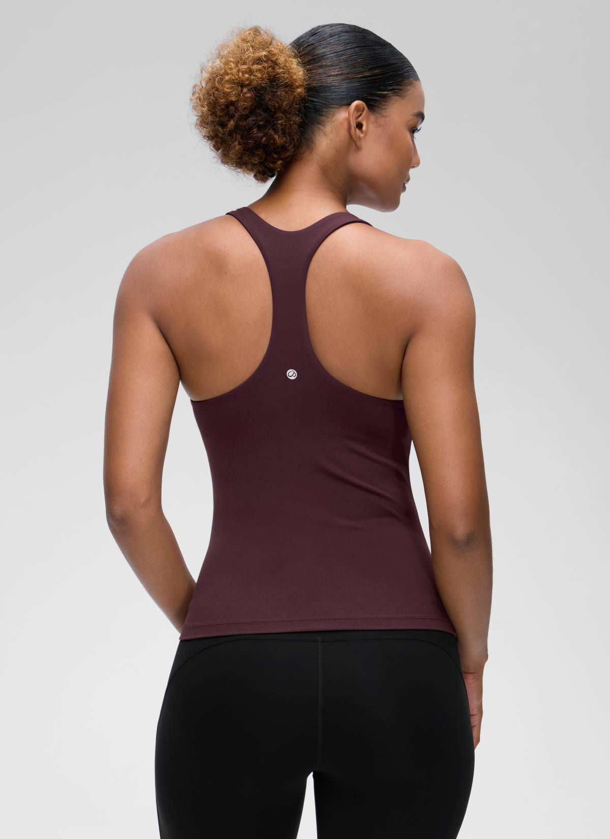 CRZ YOGA Women's Yoga Tight Fit Tops Butterluxe Built-in Bra Tank Ripe Plum