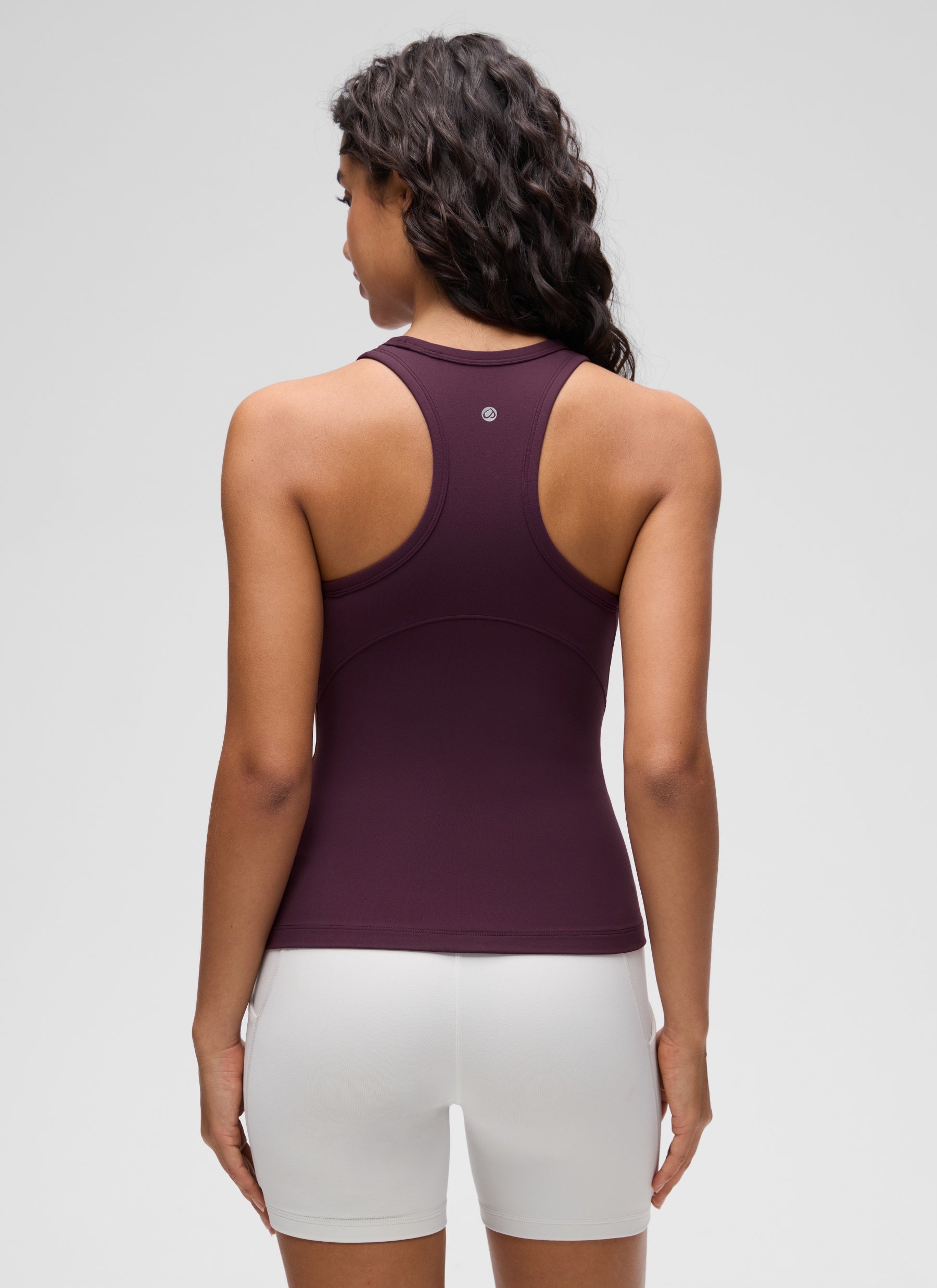 CRZ YOGA Pambabaeng Yoga Tight Fit Tops Butterluxe Tank Top na Mataas ang Neck na Malalim na Lila