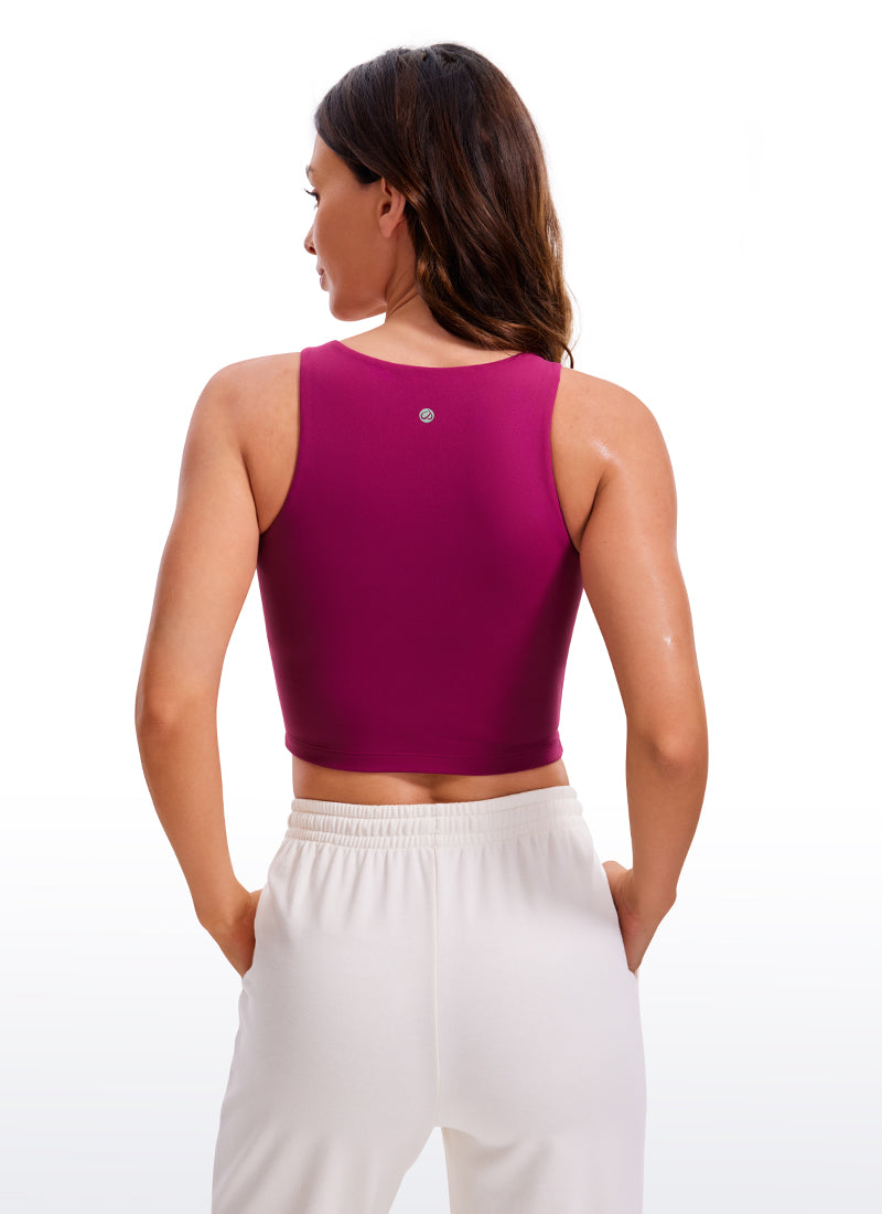 CRZ YOGA Pambabaeng Yoga Tight Fit ButterluxeTank Tops Racerback Cropped Magenta Purple