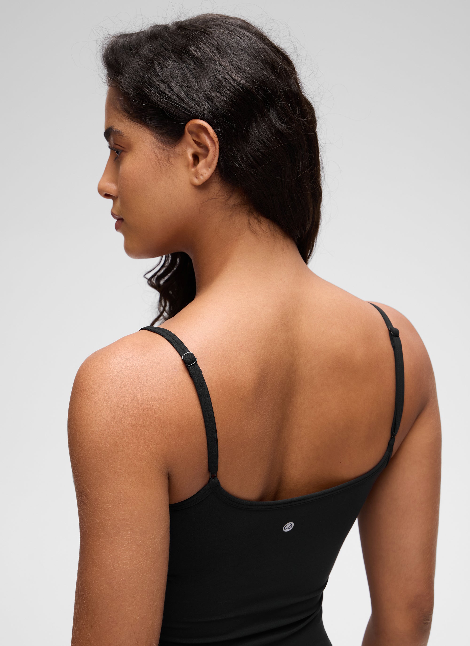 CRZ YOGA Pambabae Butterluxe Casual Scoop Neck U Back Double Lined Tank Black