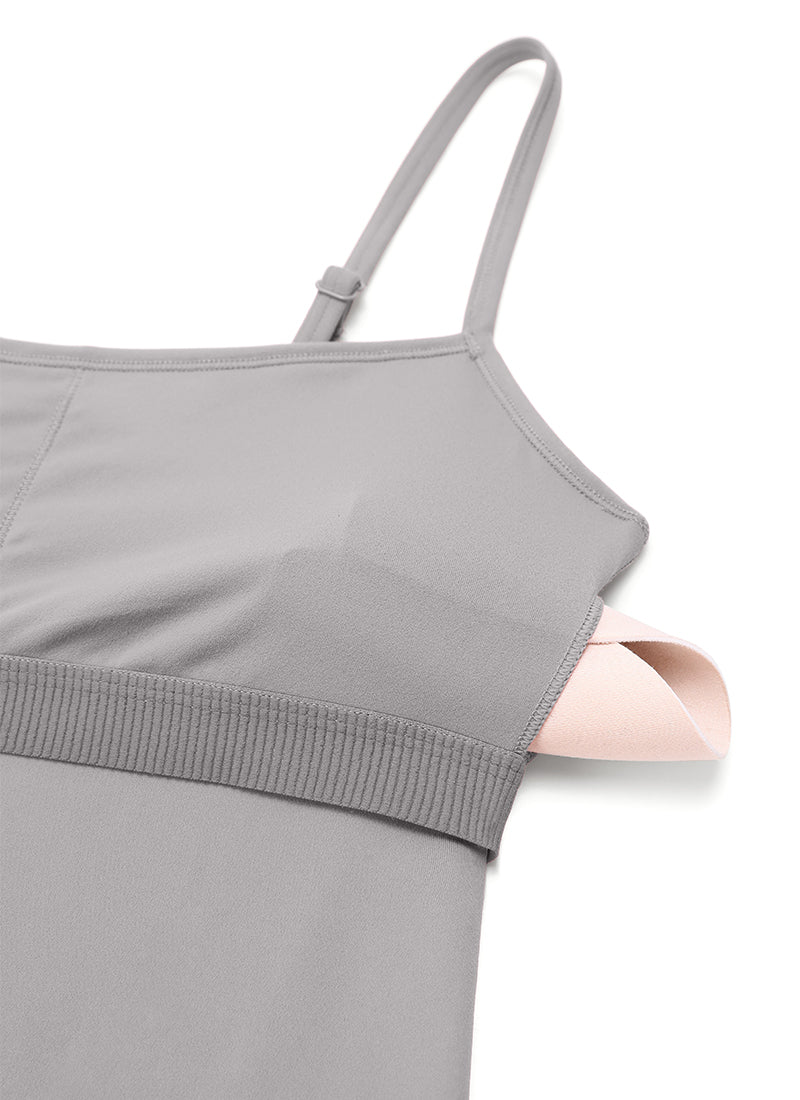 CRZ YOGA Pambabaeng Yoga Tight Fit Flare Jumpsuits na may Built-in na Bra Bodysuits na Gull Gray