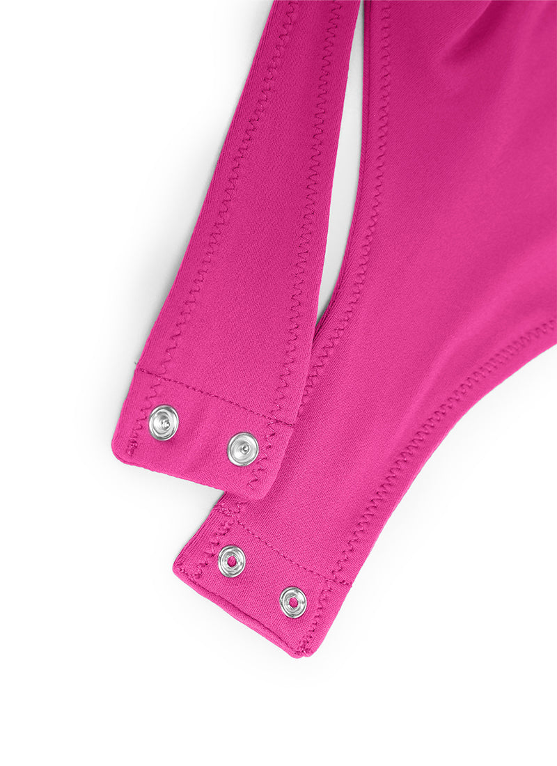 CRZ YOGA Pambabaeng Yoga Tight Fit High Neck Racerback Bodysuits na Hibiscus Purple