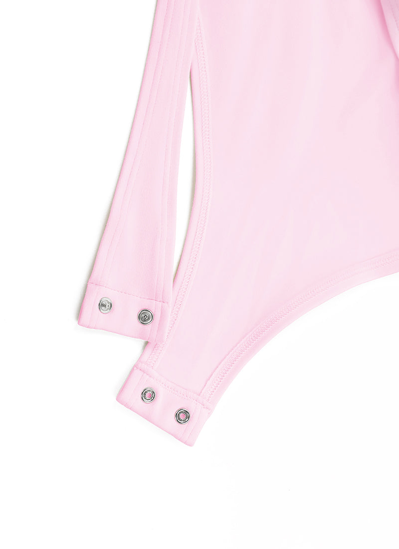 CRZ YOGA Pambabaeng Yoga Masikip ang Pagkakaakma Scoop Neck Maikling Manggas Bodysuit Pink Peony