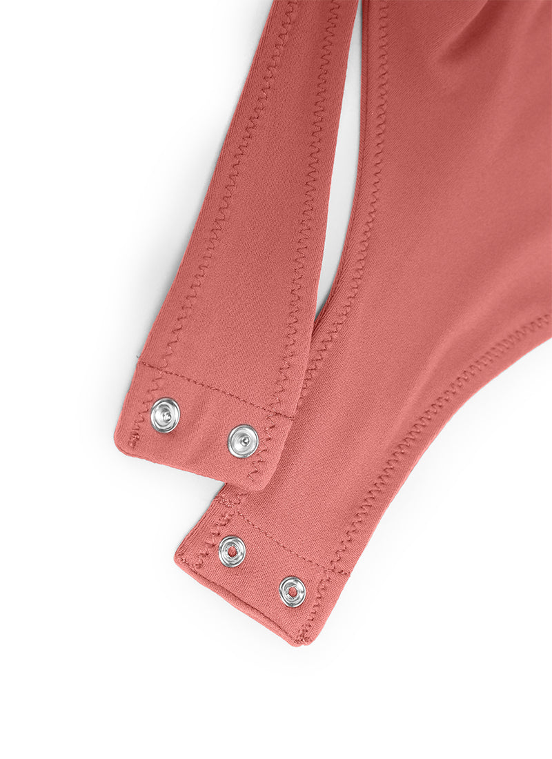 CRZ YOGA Pambabaeng Yoga Masikip ang Pagkakaakma Scoop Neck Maikling Manggas Bodysuit Briar Rose