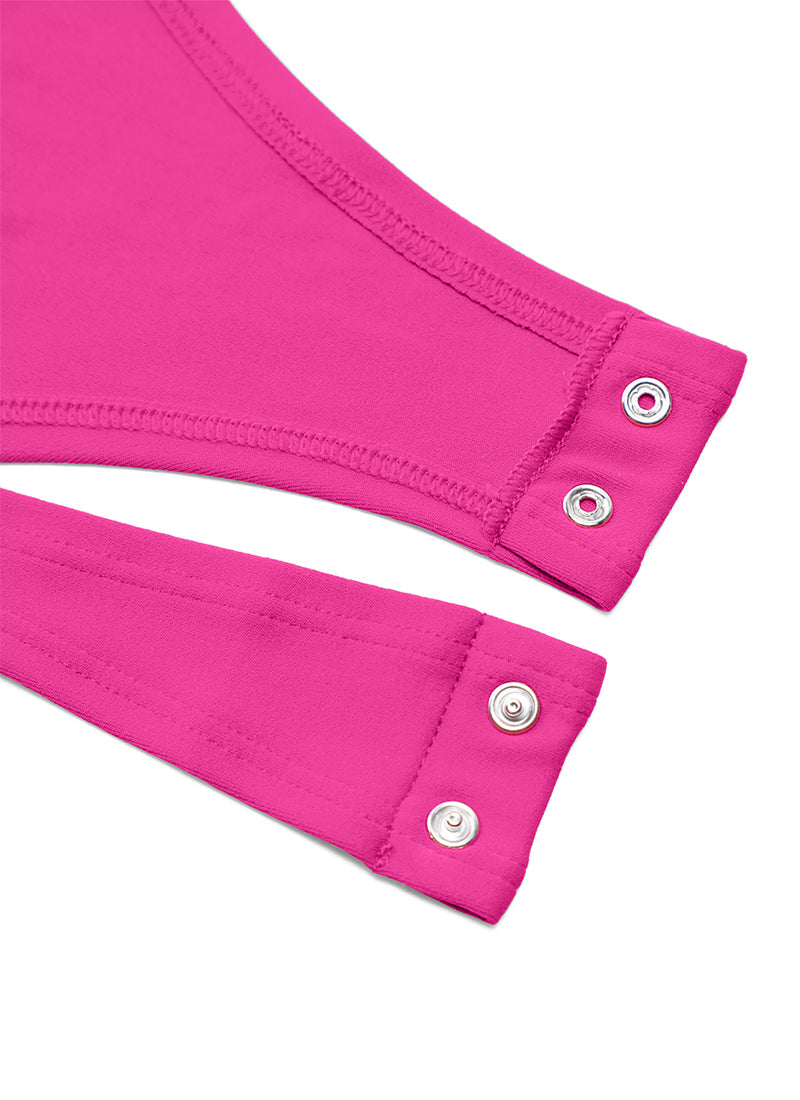 CRZ YOGA Pambabaeng Yoga Tight Fit Crew Neck Long Sleeves Bodysuits na Hibiscus Purple