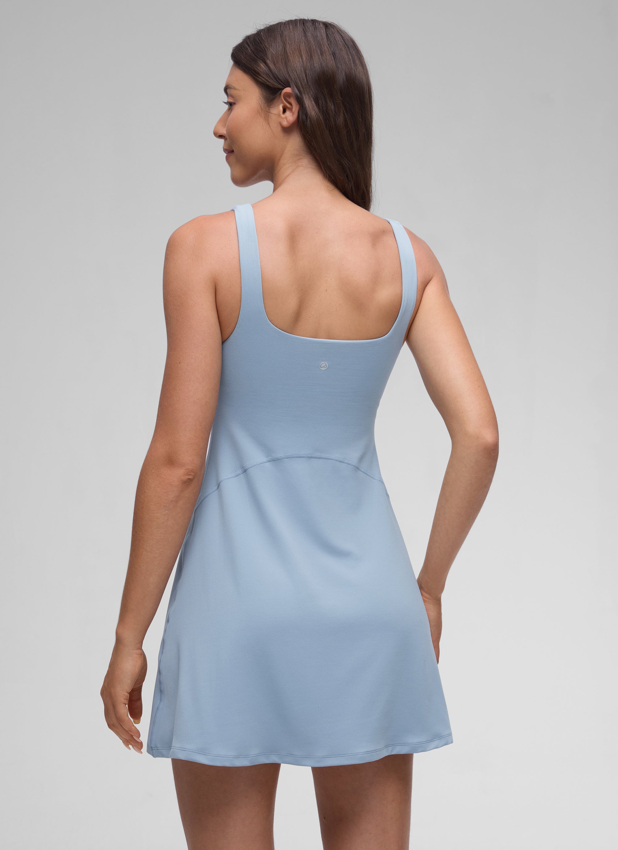 CRZ YOGA Babae Butterluxe Square Neck Shelf Bra Tennis Dresses A line Cambric Blue