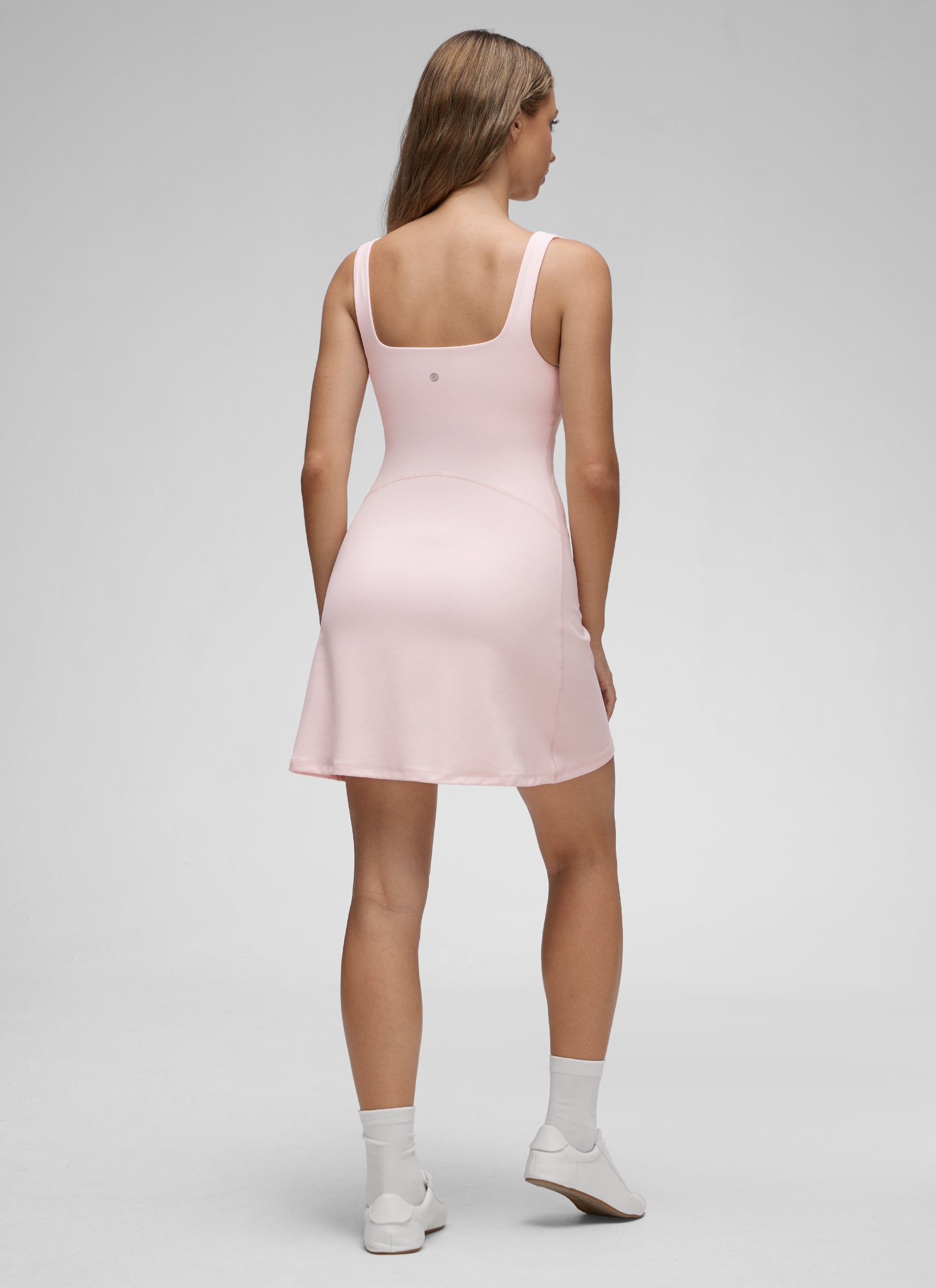 CRZ YOGA Babae Butterluxe Square Neck Shelf Bra Tennis Dresses A line Strawberry Pink
