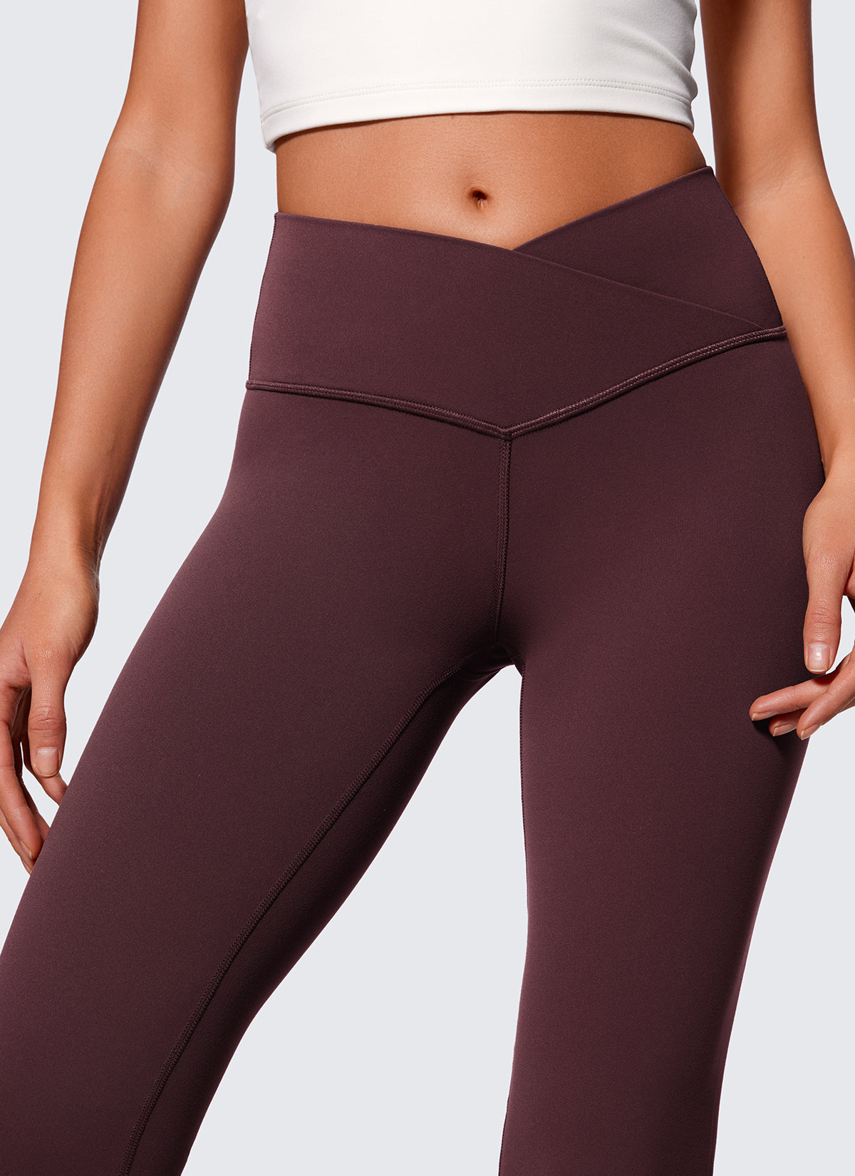 CRZ YOGA Women Butterluxe V Crossover High Waist Flare Leggings 29
