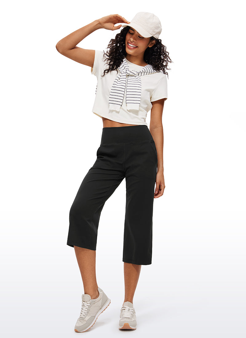 CRZ YOGA Pambabae Butterluxe High Rise Wide Leg Pants na may Bulsa 23'' Itim
