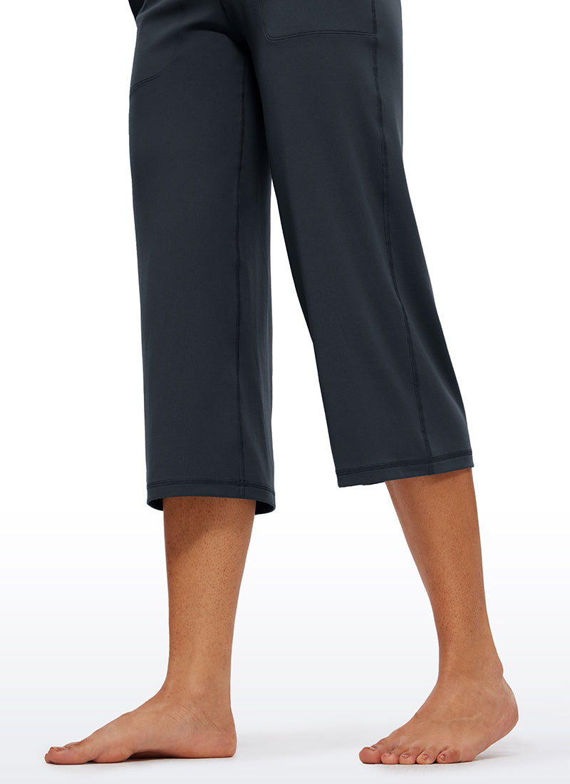 CRZ YOGA Pambabae Butterluxe Pantalon na Mataas at Malapad ang Paa na may Bulsa 23'' True Navy