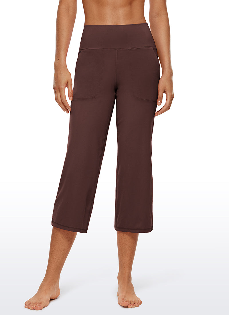 CRZ YOGA Pambabae Butterluxe Pantalon na Mataas at Malapad ang Paa na may Bulsa 23'' Taupe